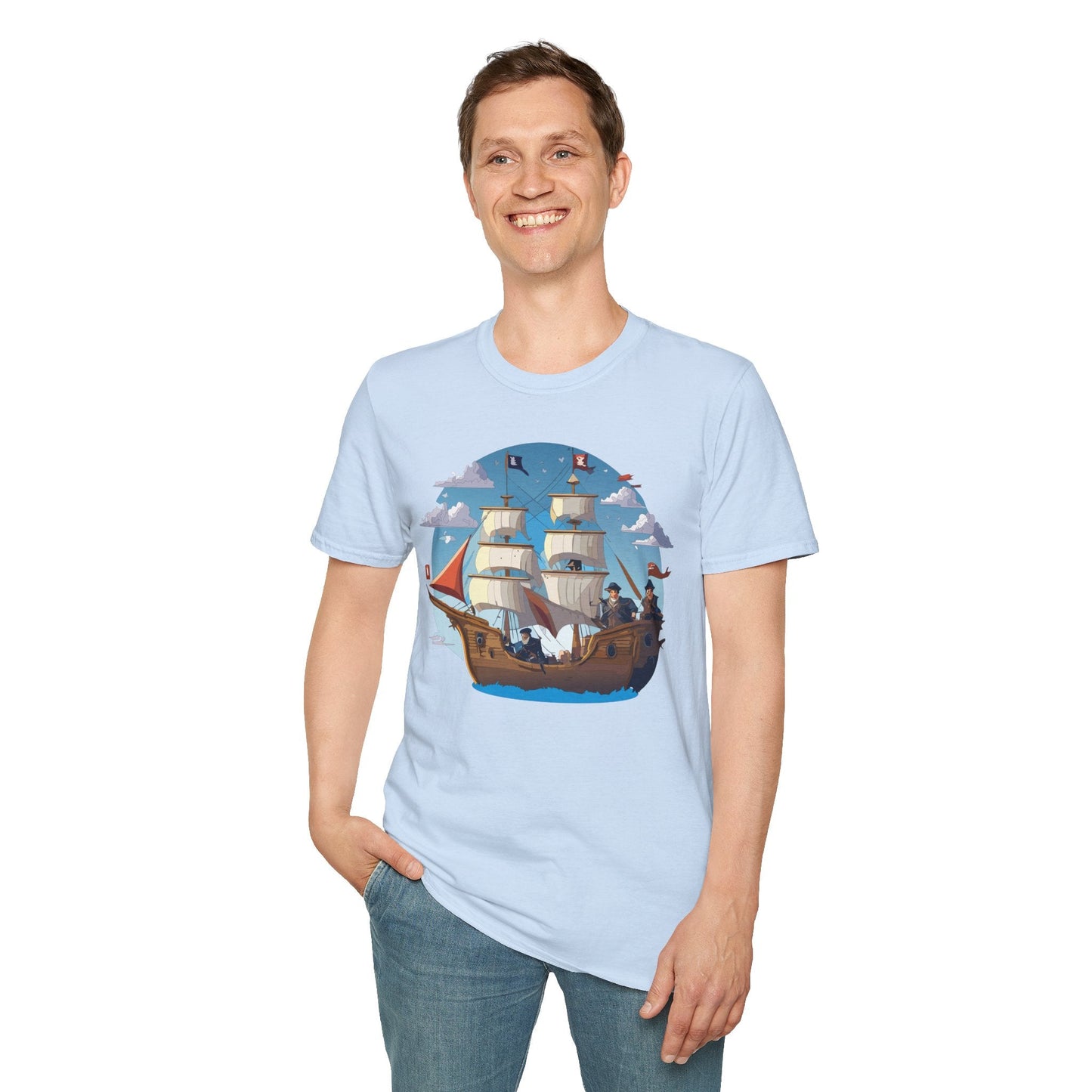 Ship T Shirts Frigate Vessel Tee Unisex Gildan Softstyle 64000 100 Percent Cotton