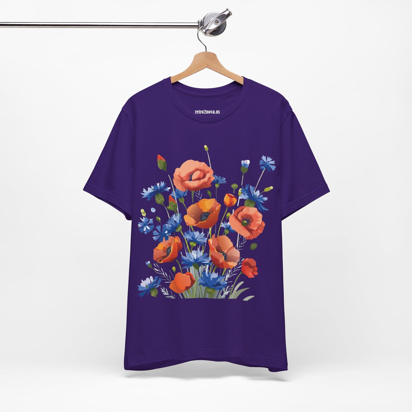 Unisex Floral Shirt Floral Print Tee Lightweight Breathable Fabric Short Sleeve Casual Wear