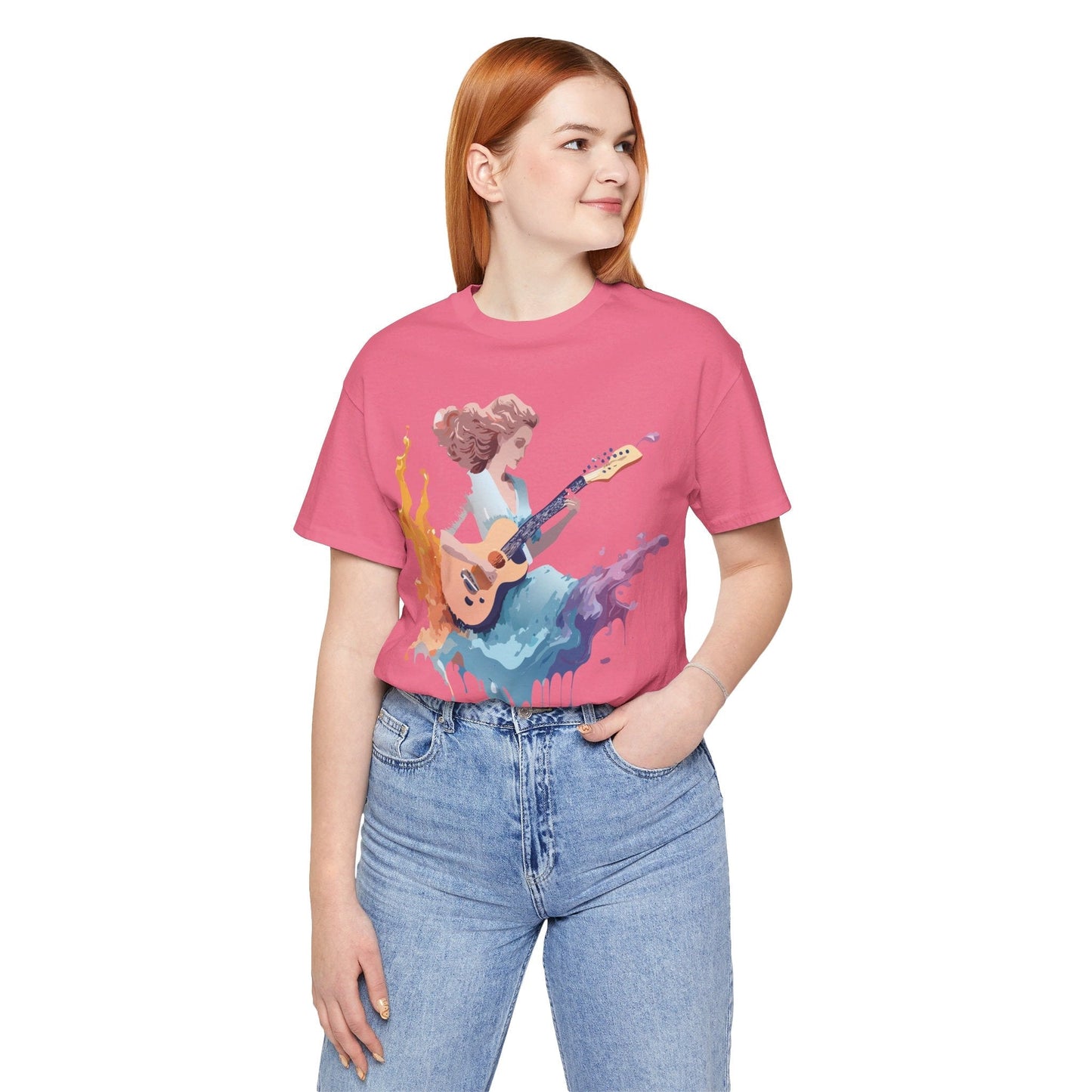 Music Graphic Unisex 100 Cotton Vintage Art with Musical Elements Tee 38