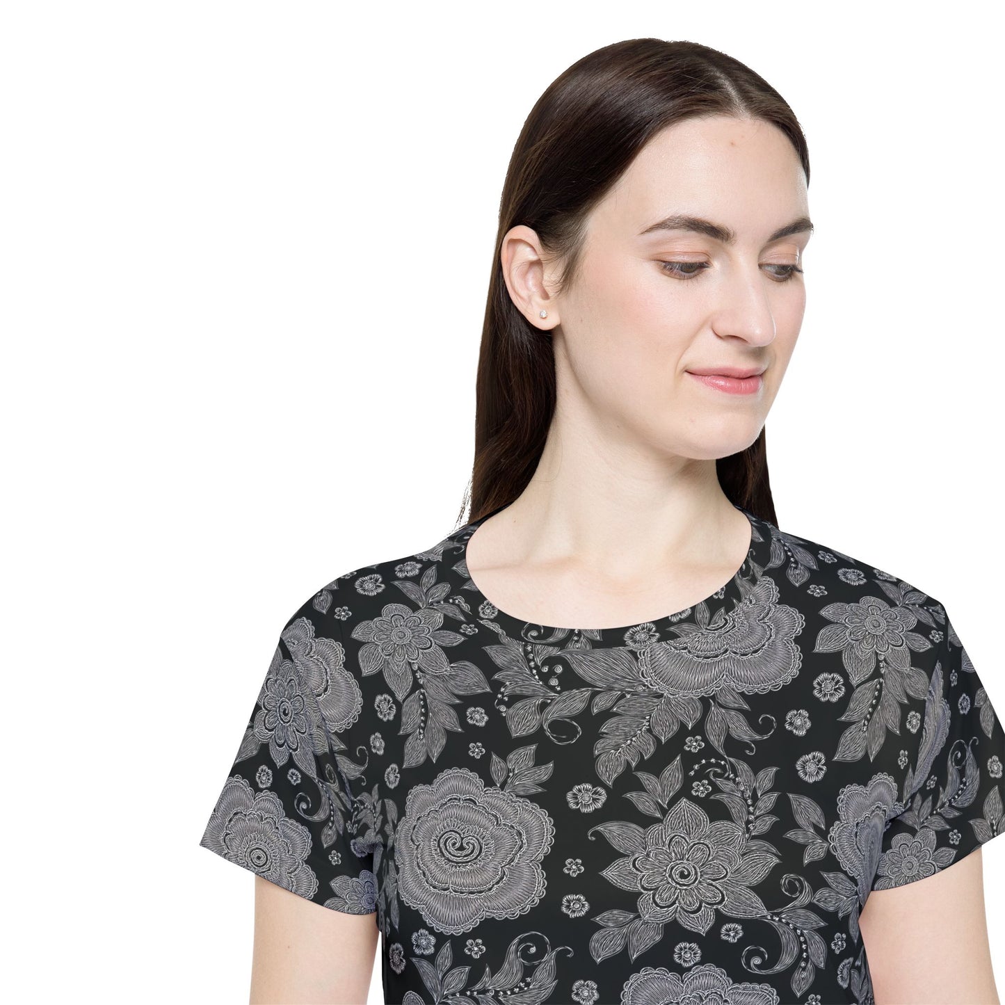 Lace Print Poly Shirt, Poly Shirt with Lace Print, Lace Shirt 59