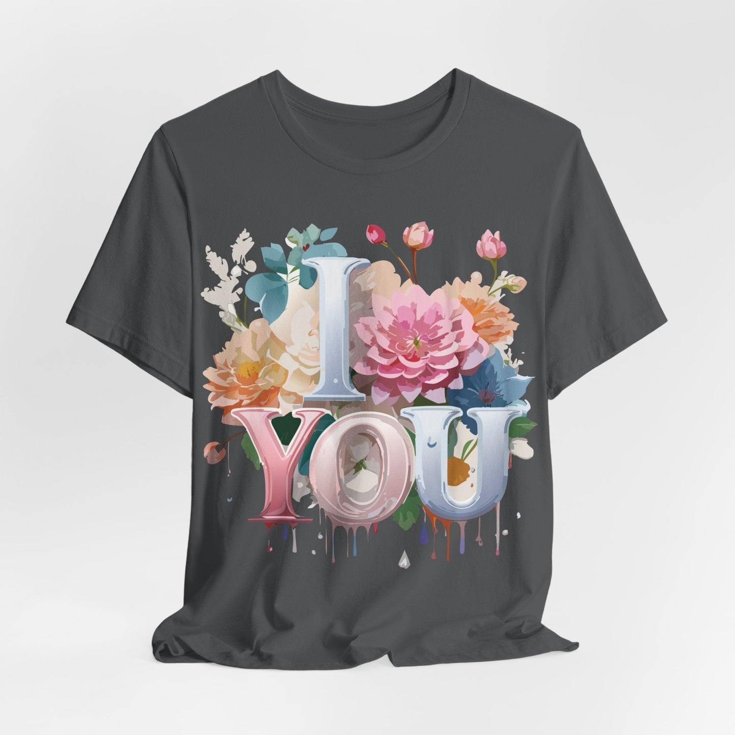 Valentine Day Graphic Unisex 100 Cotton Vintage Artwork with Love and Flower Design Tee 1