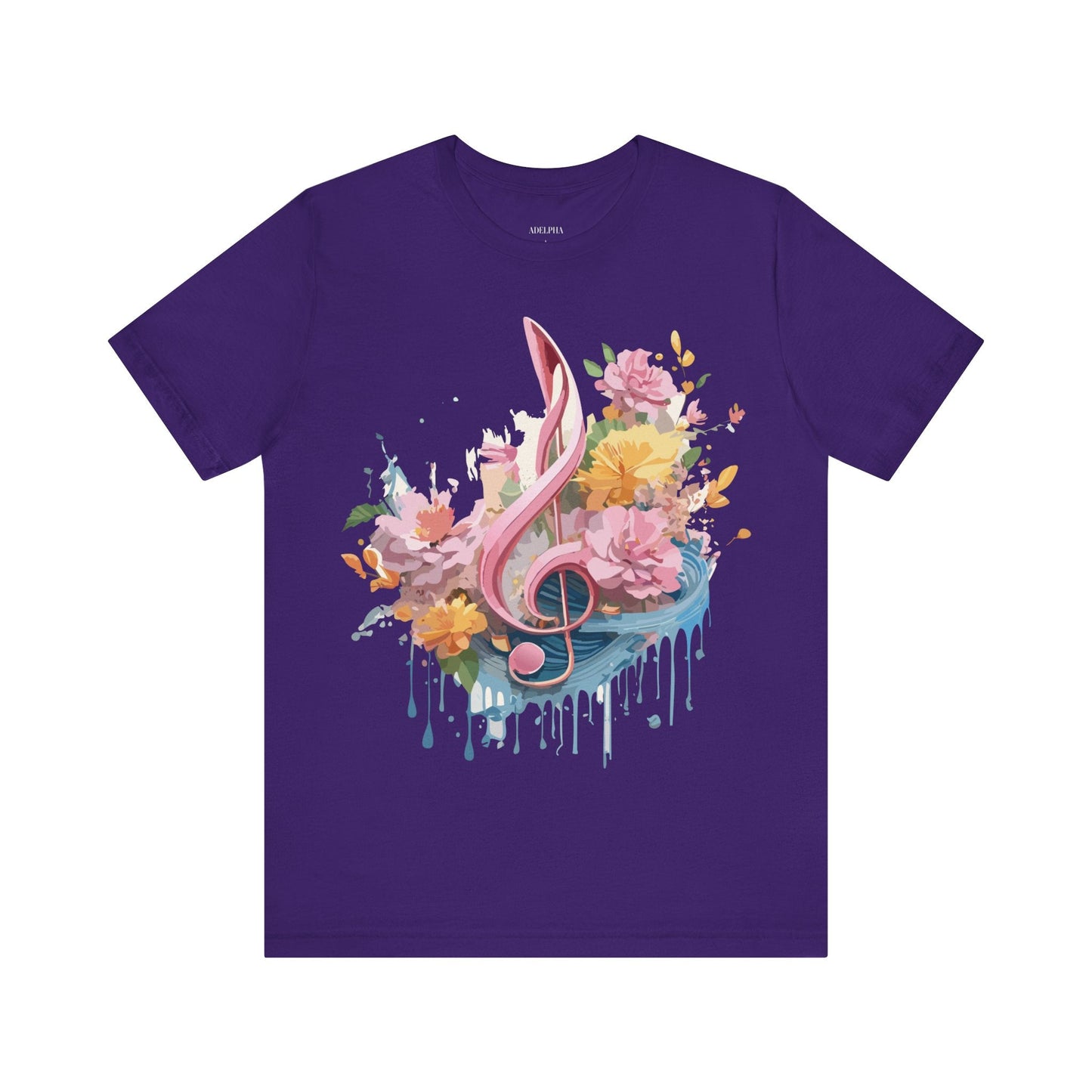 Music Graphic Unisex 100 Cotton Vintage Art with Musical Elements Tee 139