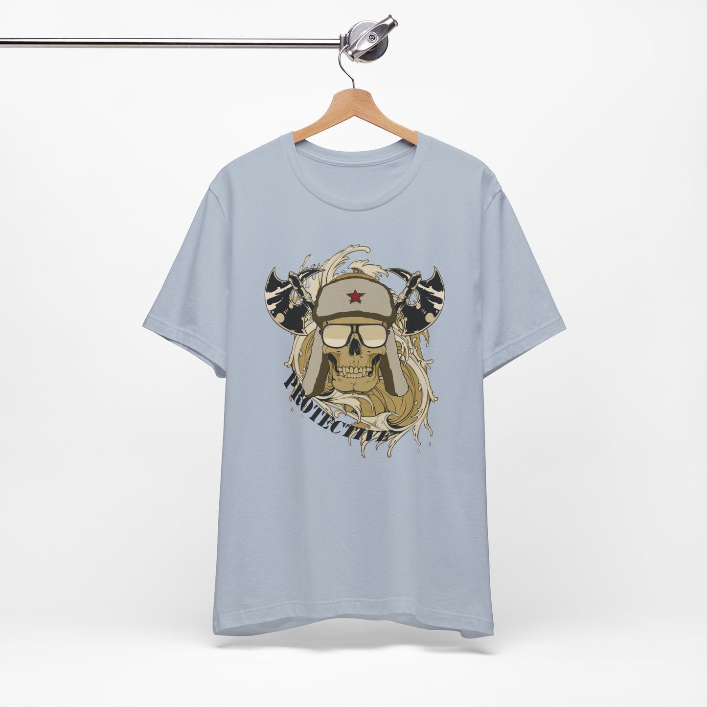 Viking Skull Graphic with Horned Helmet T-Shirt Captain Design Tee Art-41