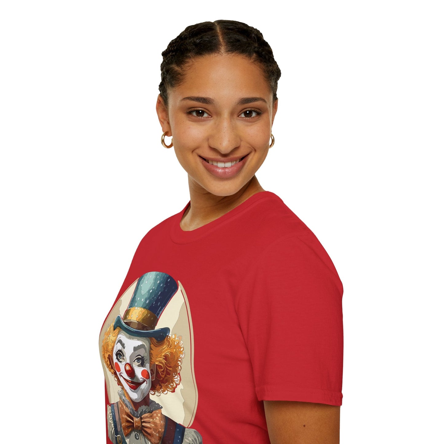 Clown Shirt Unisex T Shirt With Clown Circus Theme Funny Man Shirt Gildan Softstyle 64000