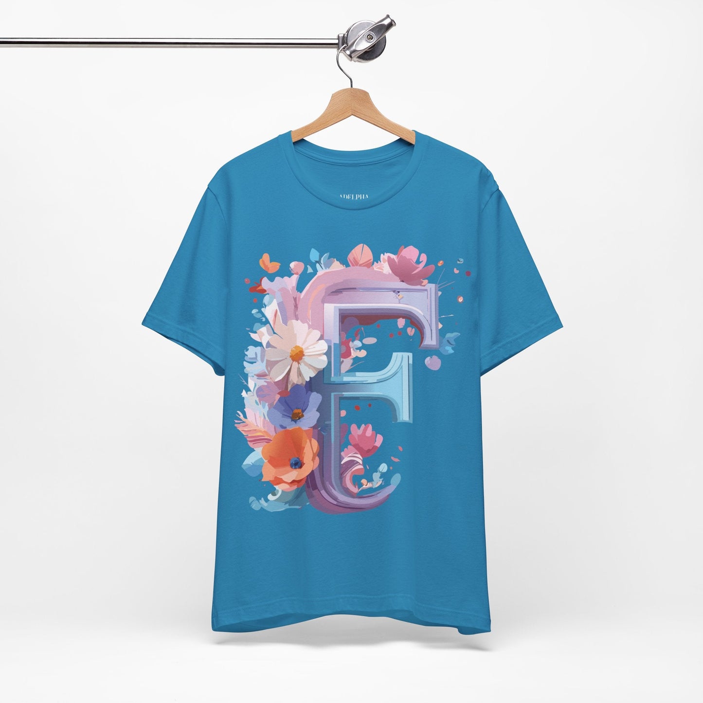 Letter F Shirt Graphic Tee Unisex Vintage Inspired Artwork From Adelpha Premium Short Sleeve