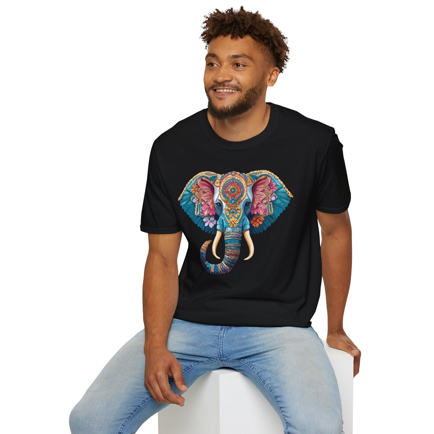 Unisex Elephant Graphic T Shirt Cartoon Elephant Tee Gildan Softstyle 64000 Premium Cotton