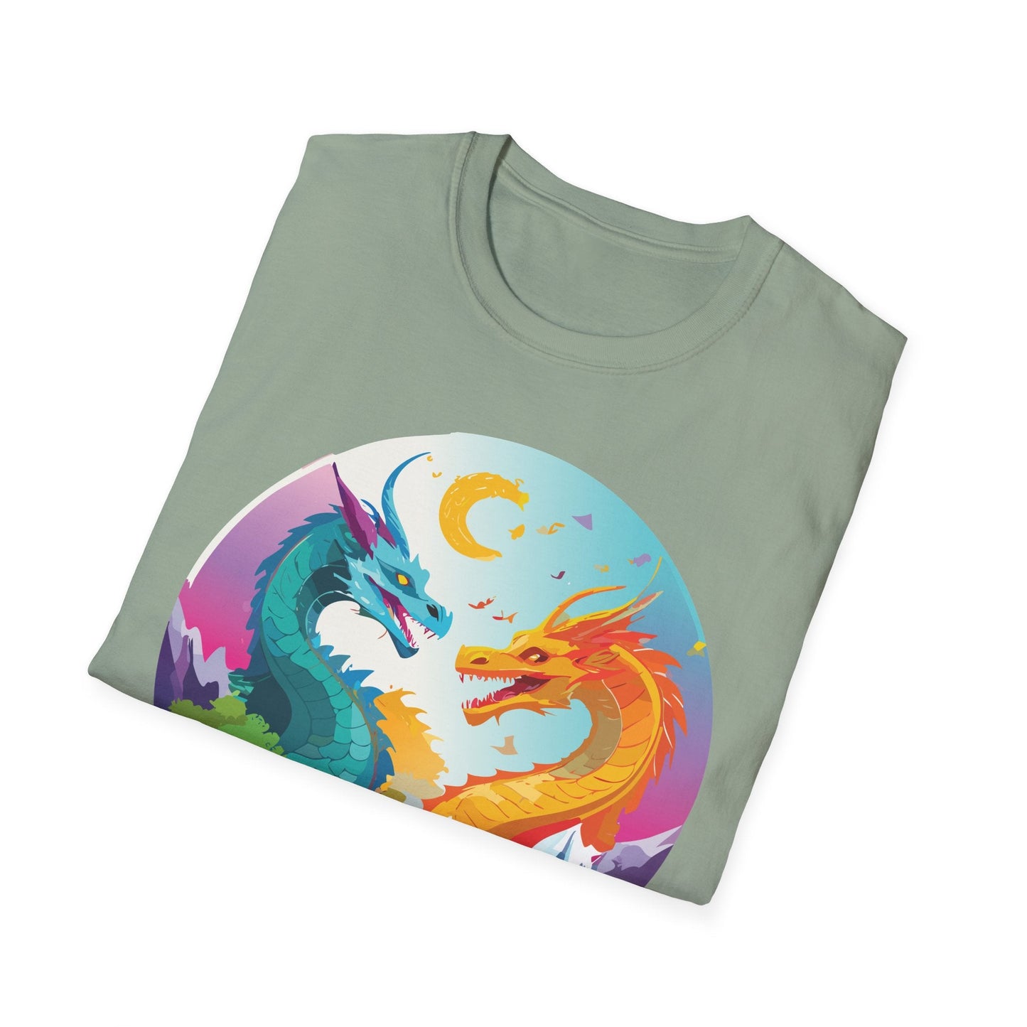 Dragon Graphic Unisex Cotton Softstyle Art Design Tee With Animals 29
