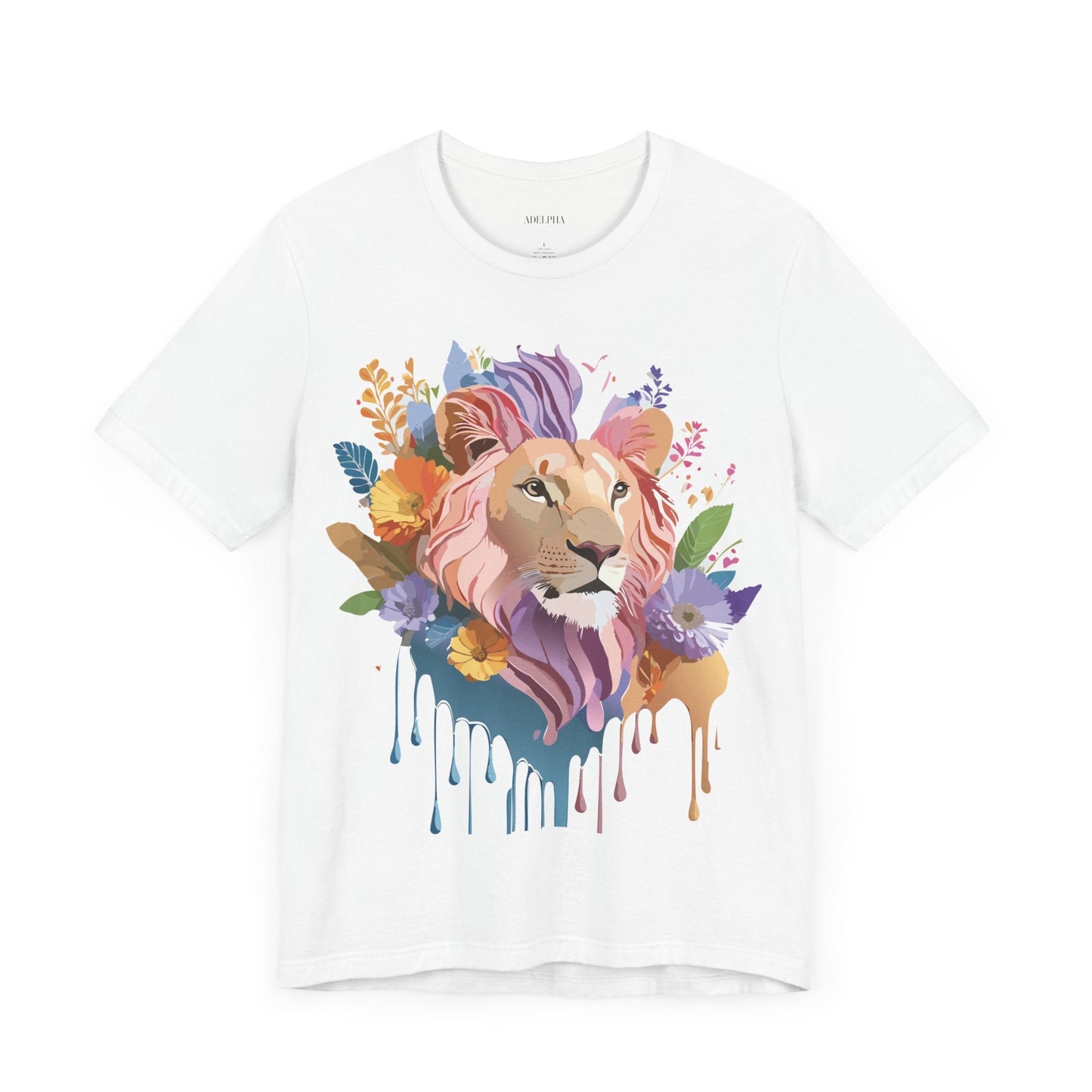 Lion Graphic Tee Unisex Short Sleeve Art Design From Adelpha Premium Vintage Inspired Tee