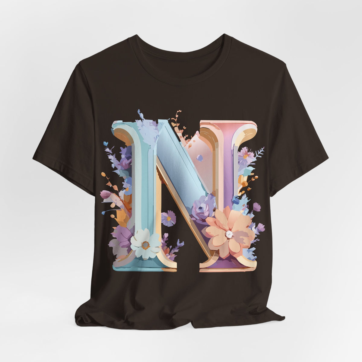 Letter N Graphic Unisex Cotton Bella+Canvas Tee with Art Letter Design