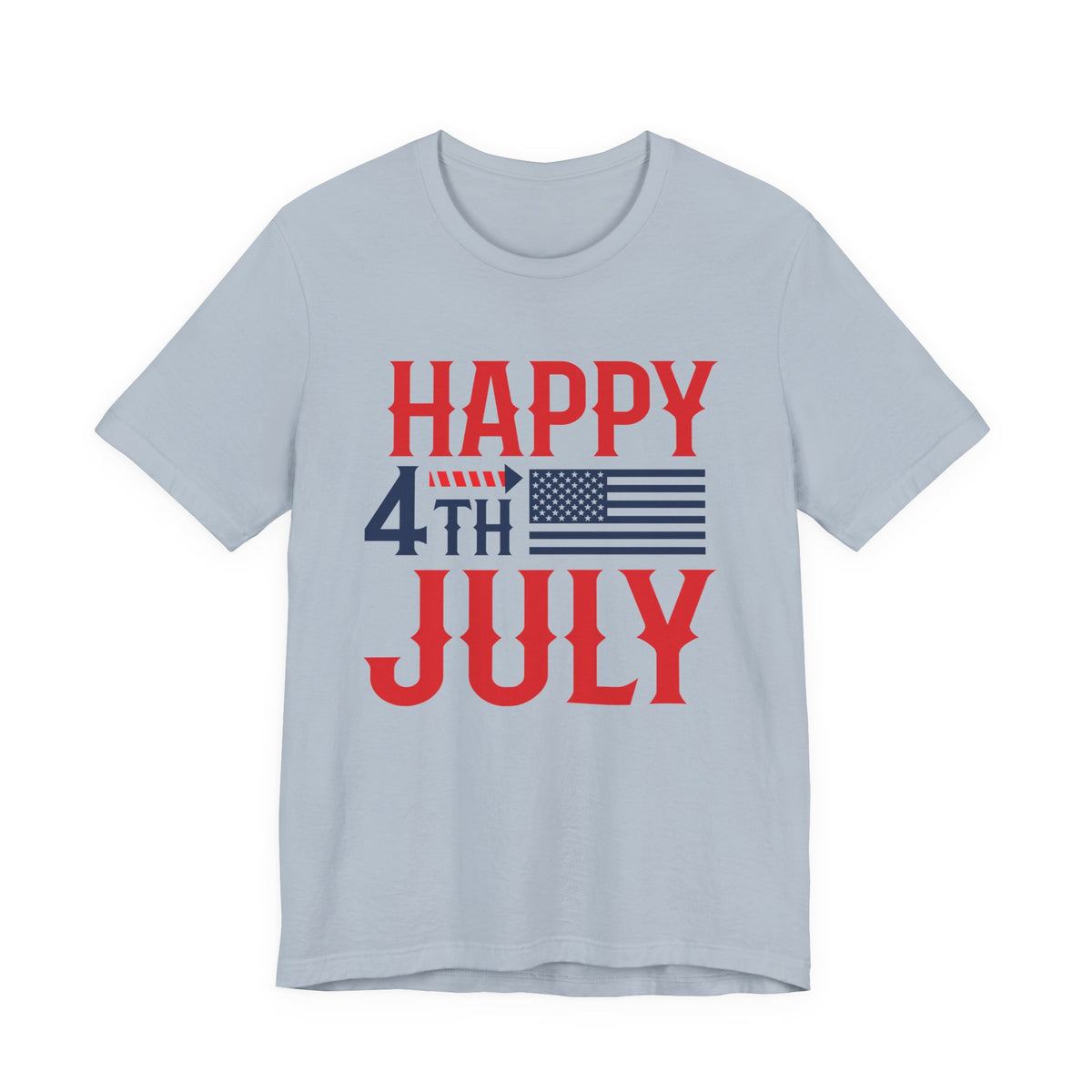 Happy 4th July American Flag T-Shirt Independence Day Patriotic Unisex Cotton Tee 011