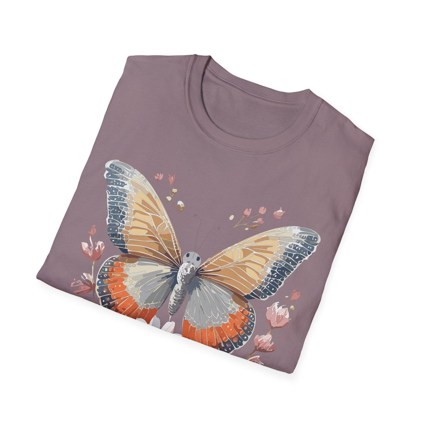 Unisex Butterfly T Shirt Softstyle Gildan 64000 Comfortable Durable Tee For Everyday Wear