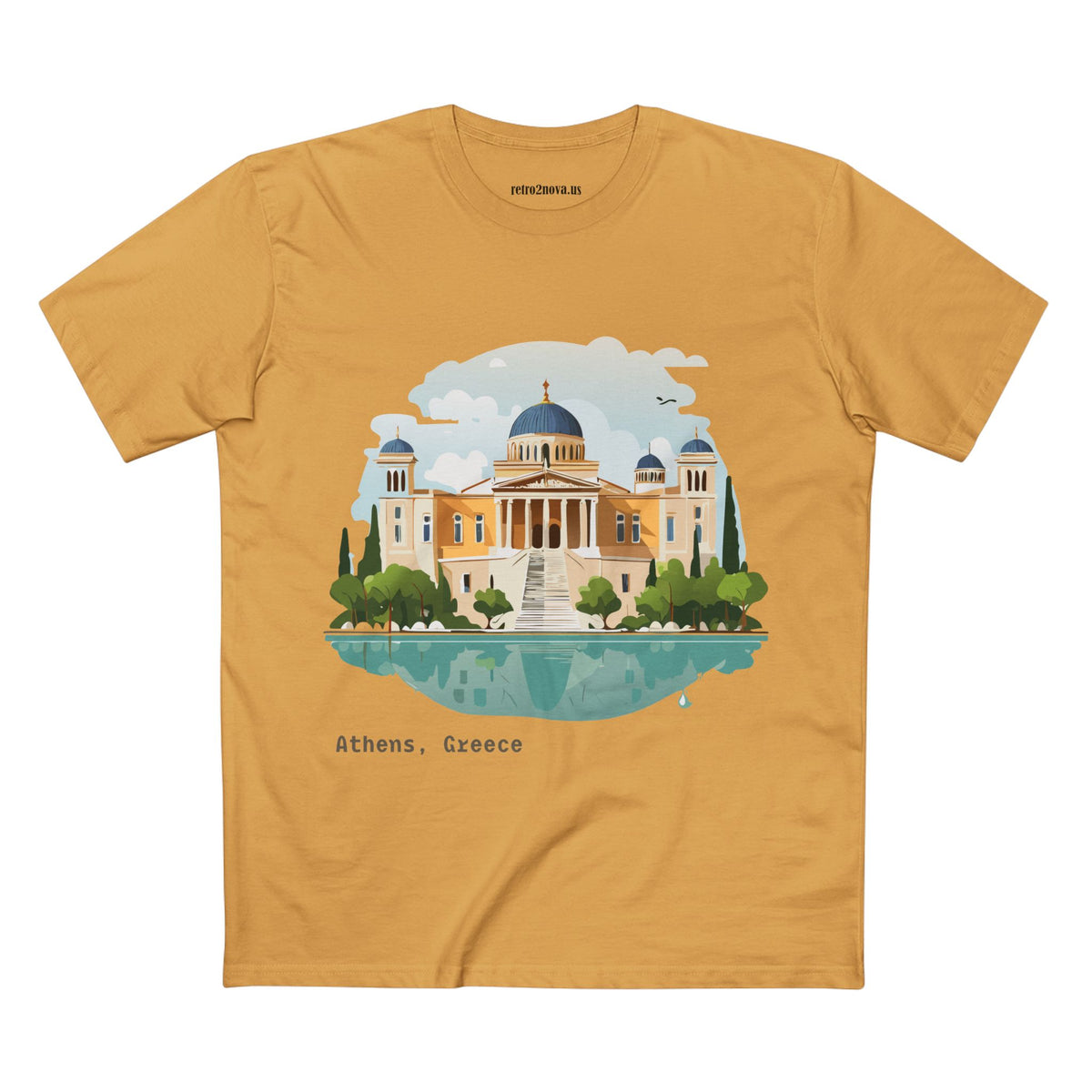 Athens Greece Illustration T-Shirt | Acropolis Temple Travel Tee