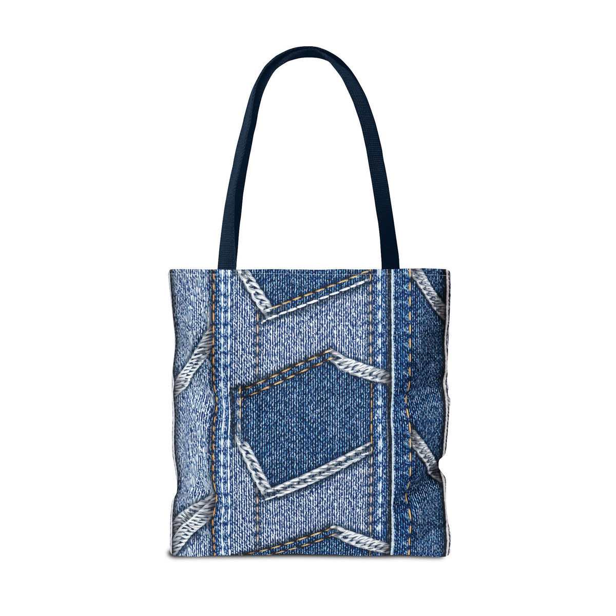 Denim Fabric Imitation Print Unisex Canvas Bag Poly Spun 3 Sizes Tote Bag 114