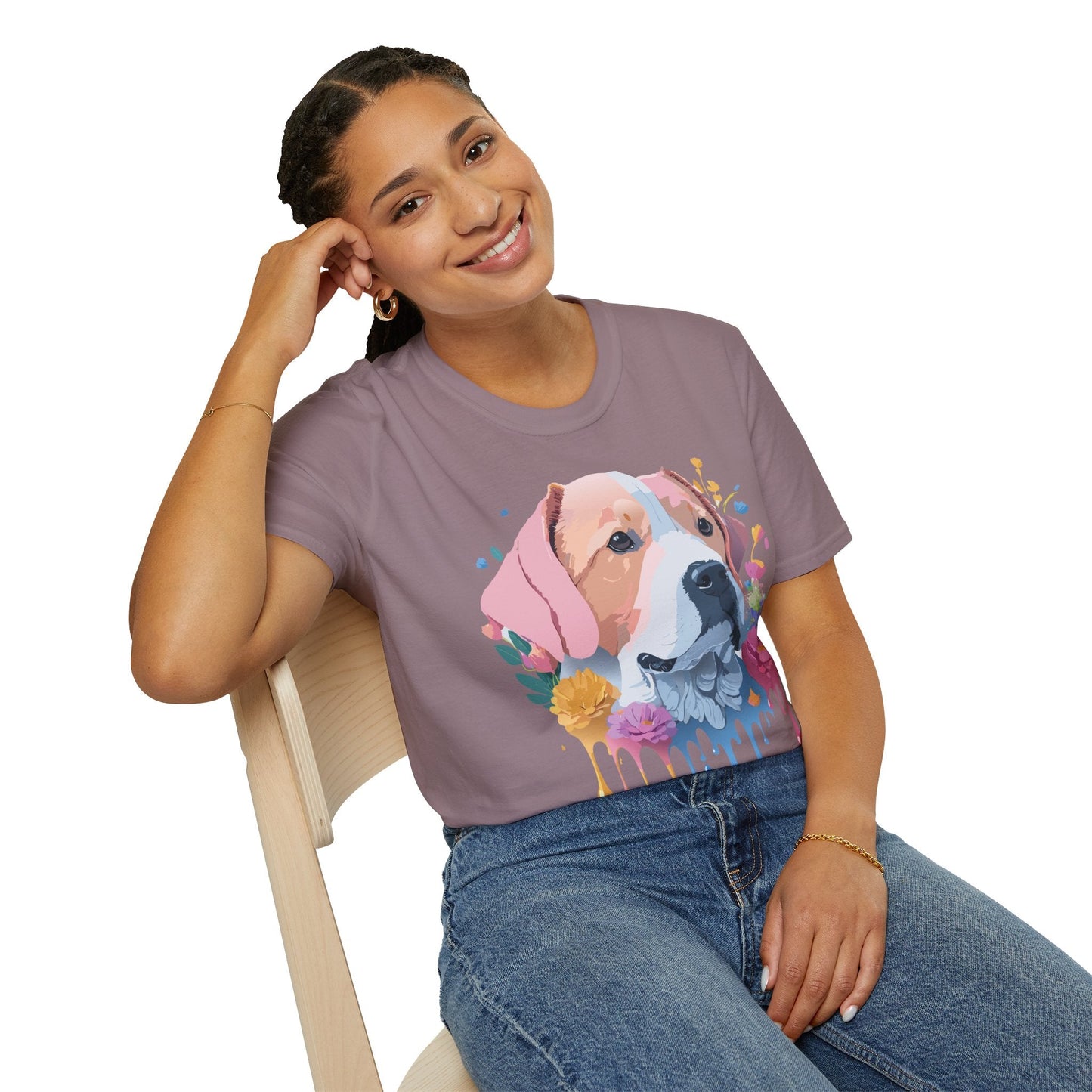 Dog Shirt Unisex Softstyle Cotton Tee 64000 Graphic Animal Print