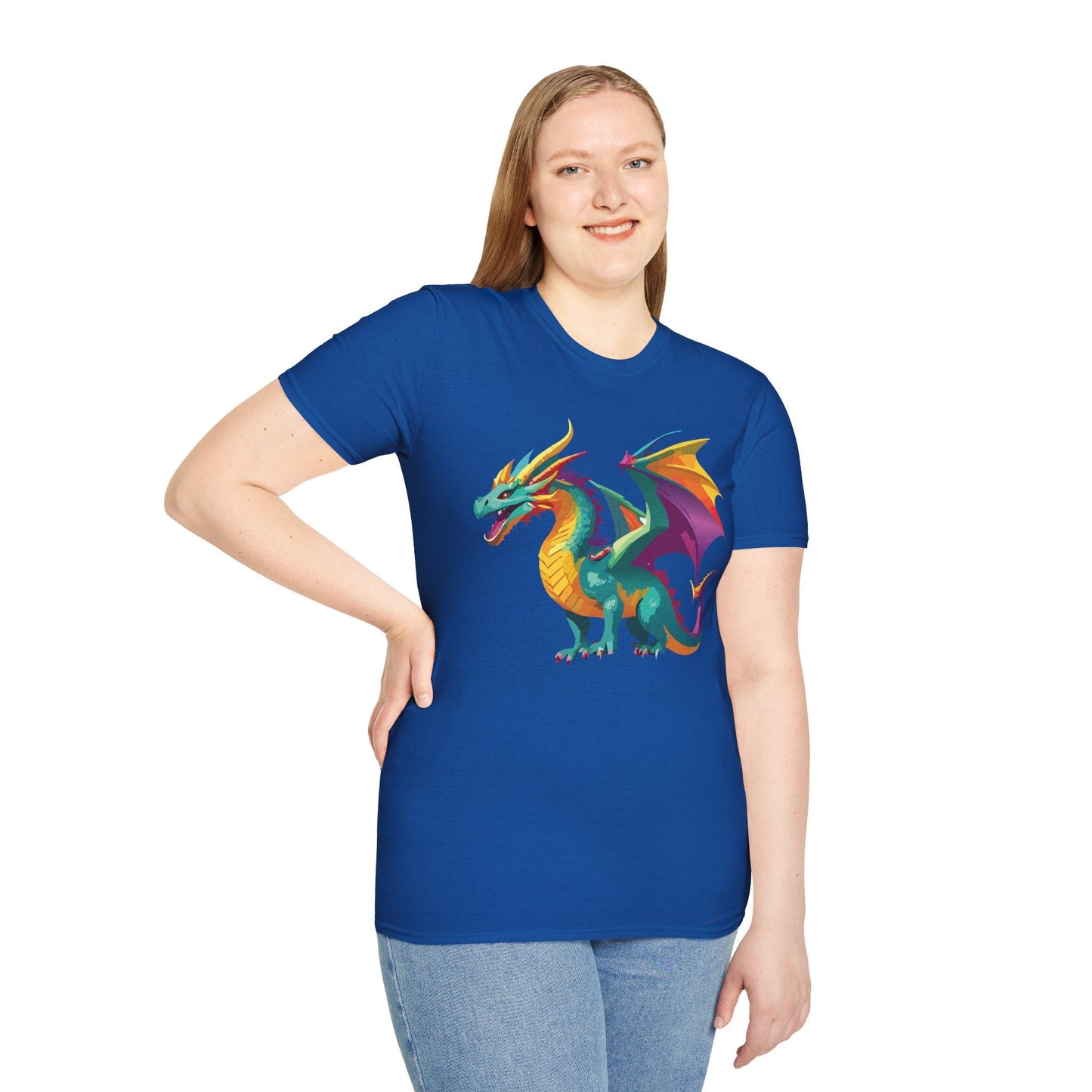 Dragon Graphic Unisex Cotton Softstyle Art Design Tee With Animals 10