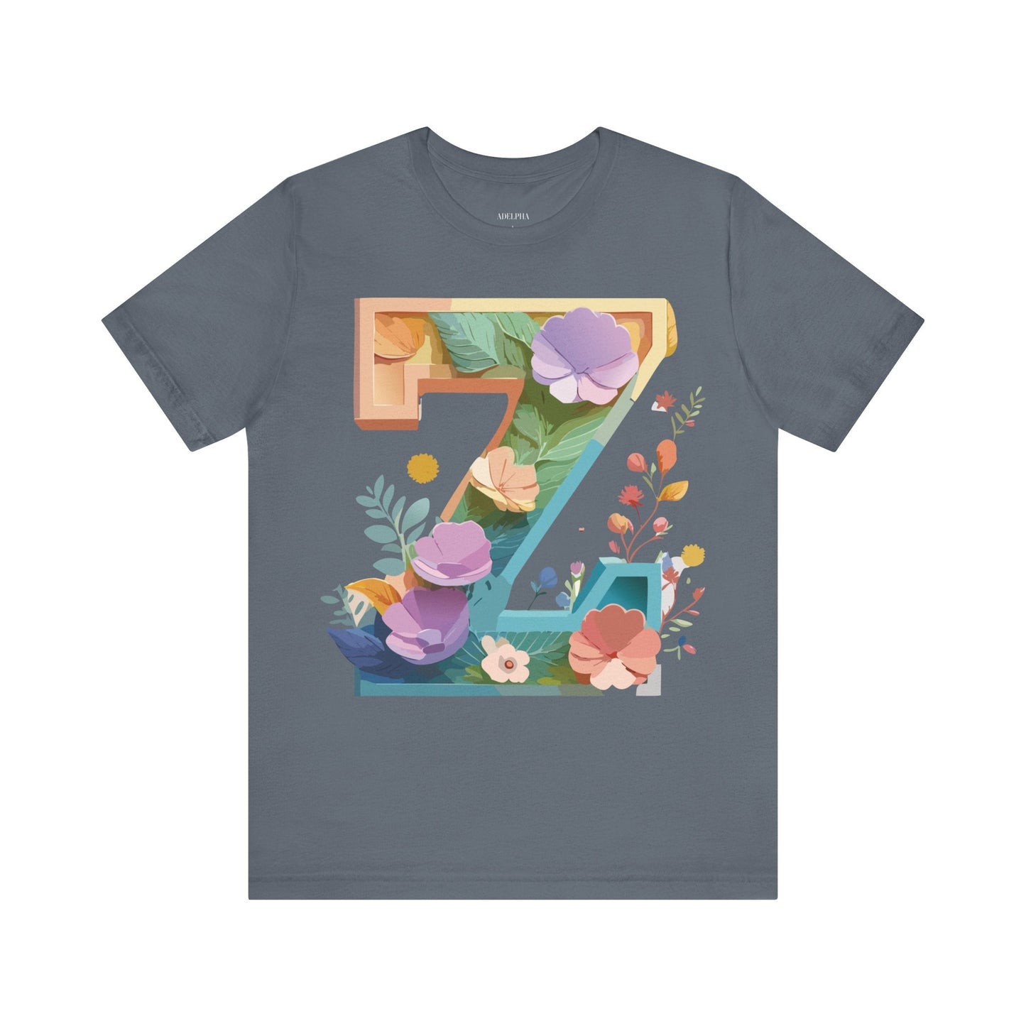 Letter Z Unisex Graphic Tee Vintage Inspired Artwork Jersey Short Sleeve