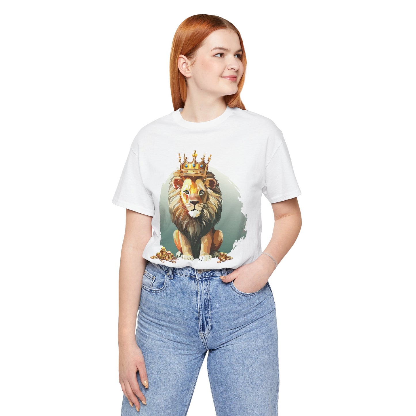 Regal Lion Short Sleeve Tee, Animal Shirt, Lion Tee, Unisex Top, Birthday Gift, Shirt with Animal design