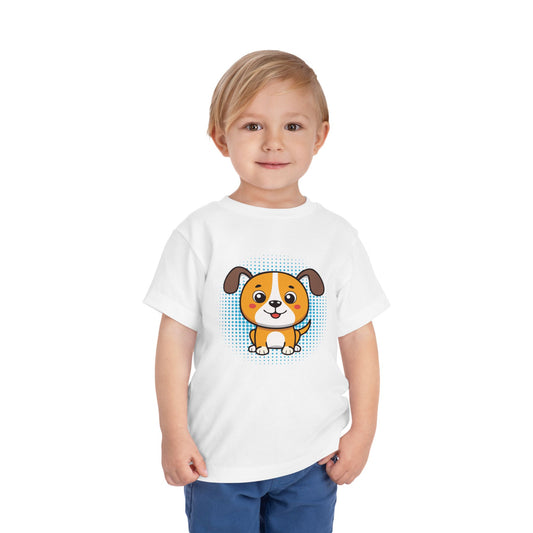 Cute Puppy Toddler Short Sleeve Tee - Adorable Pet Lover Gift (2T-5T)