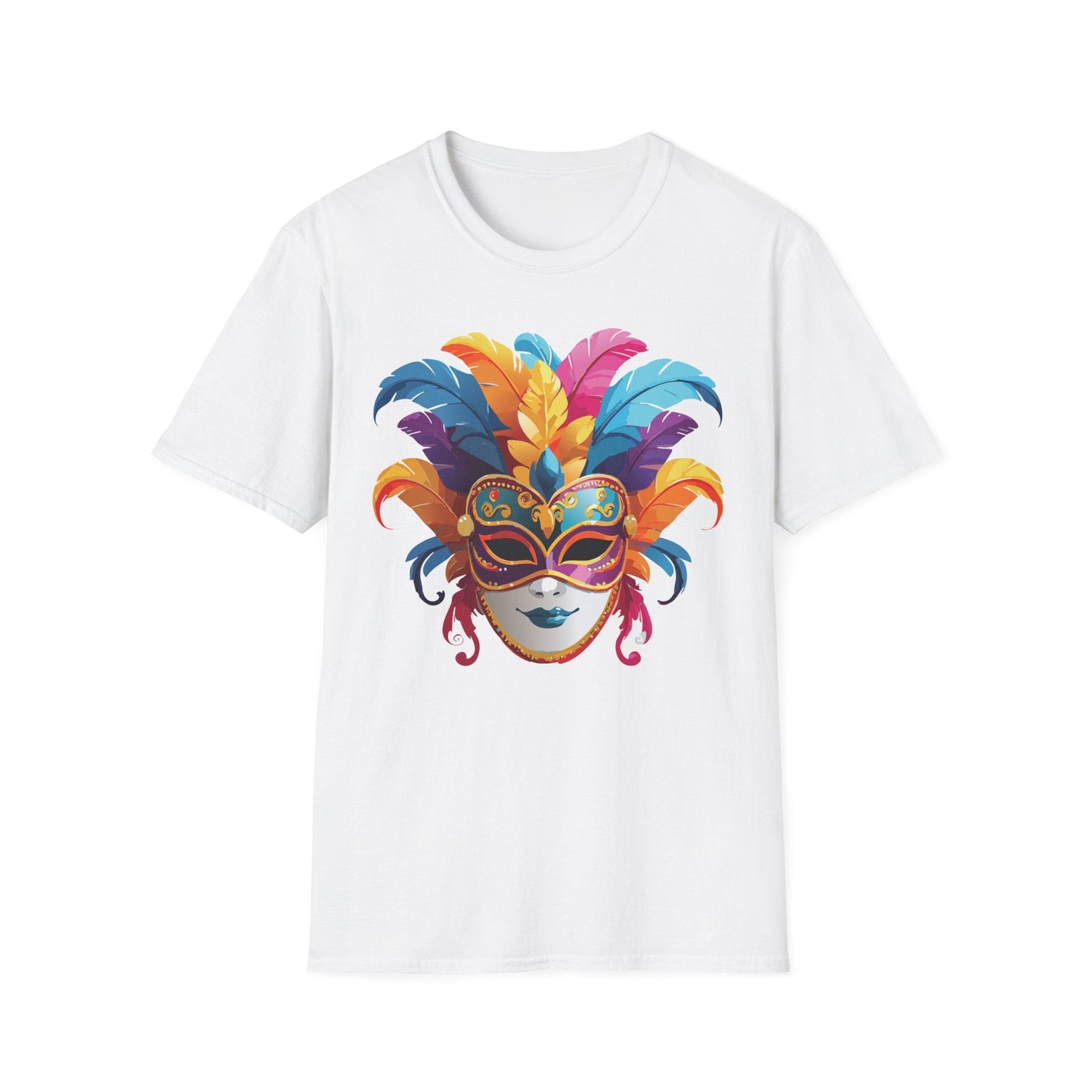 Mask Tee Shirt Unisex Masquerade Design Gildan Softstyle 64000 100 Percent Cotton
