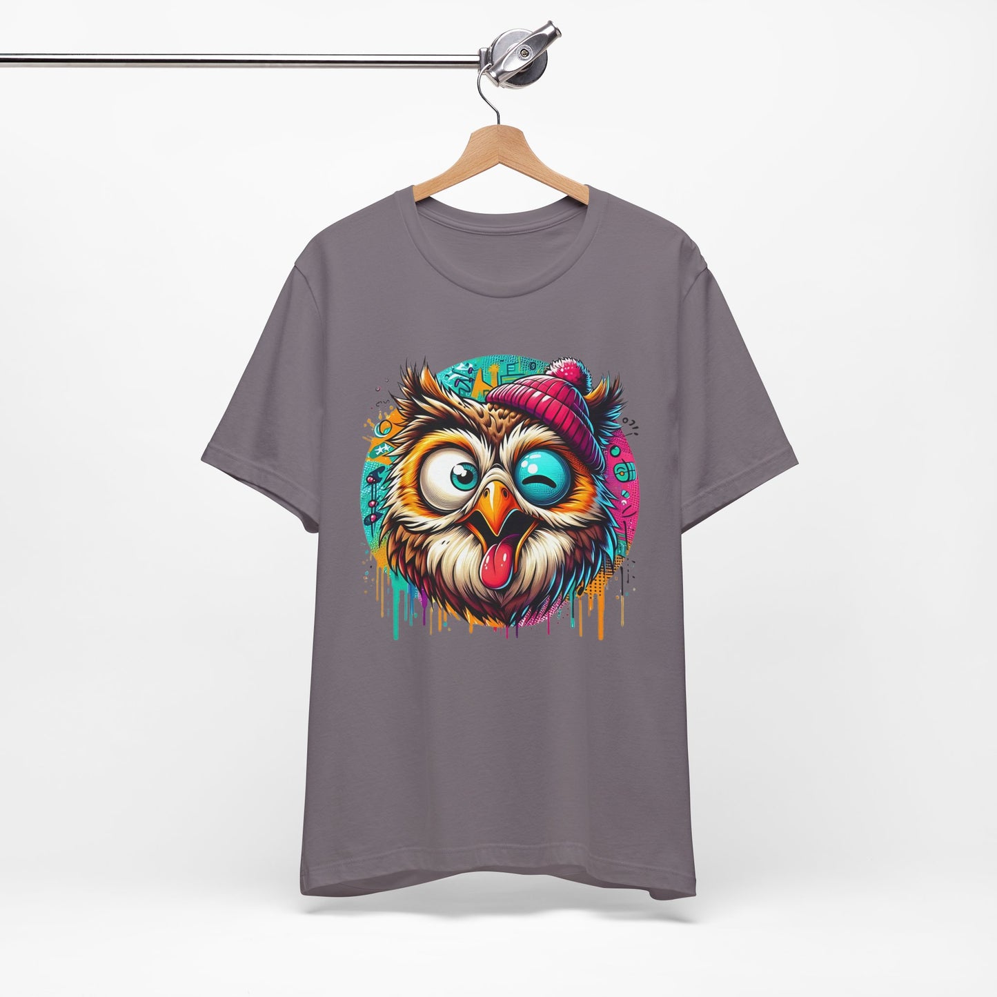 Colorful Owl Graphic Tee, Fun Owl Shirt, Funny Bird Shirt, Cute Cartoon Tees, Animal T-Shirt, Animal Tees, Art Design T-Shirt