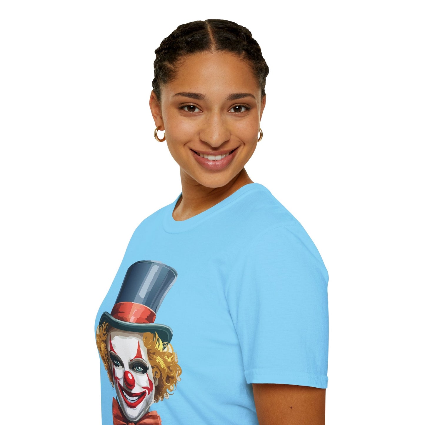 Clown Shirt T Shirt With Clown Funny Man Circus Shirt Scary Man Tee Unisex Gildan Softstyle 64000