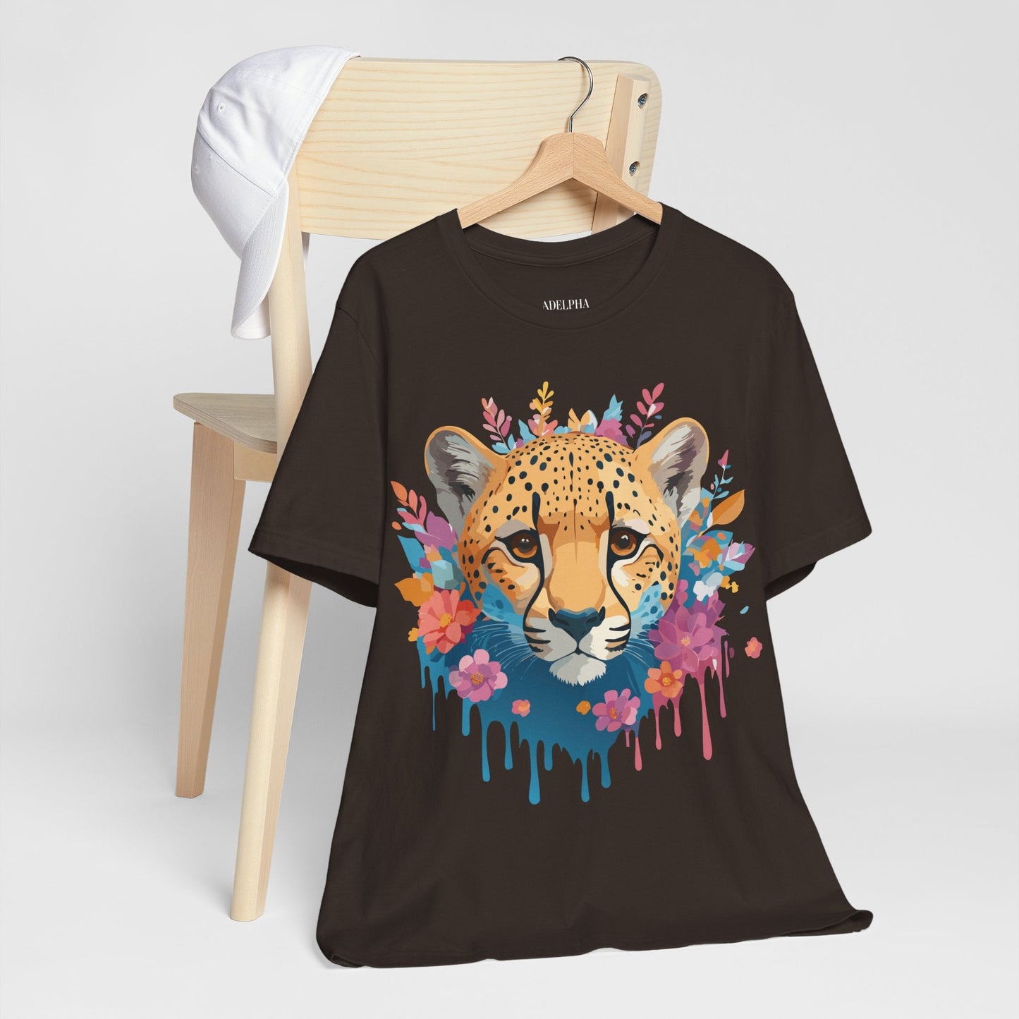 Adelpha Cheetah Graphic Tee Unisex Vintage Inspired Artwork Short Sleeve Jersey