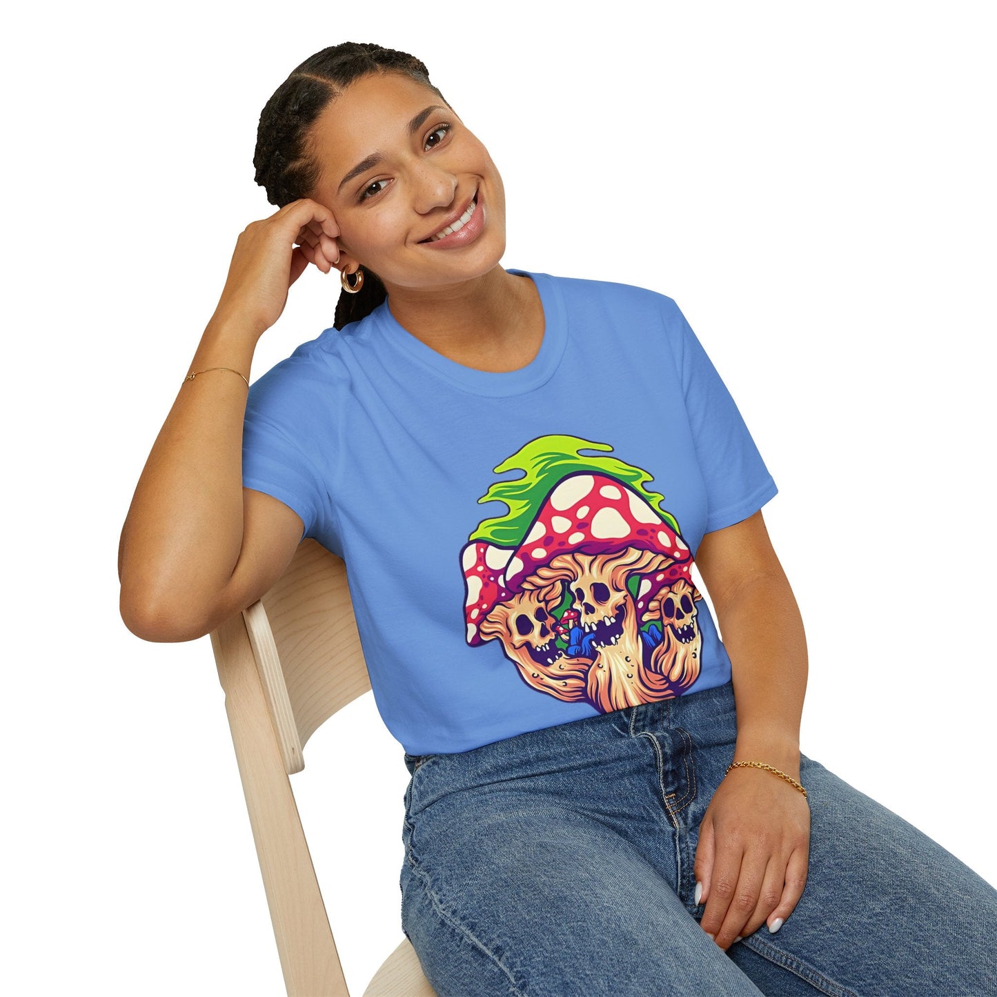 Mashroom Tee Shirt Unisex Softstyle Gildan 64000 Cotton With Funny Mashroom Design