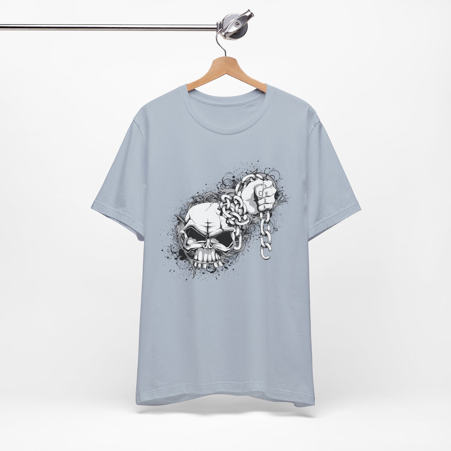 Chain Skull Graphic Design Tee, Skull Shirt, Vintage Tees, Art Design T-Shirt, Vintage Graphic Tee, Art Shirts with Skulls
