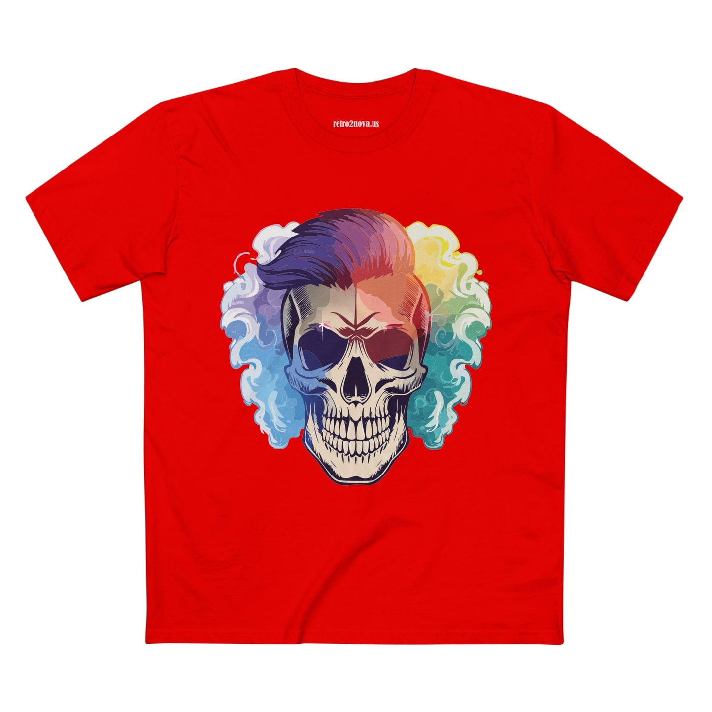 Retro2Nova Skull Shirt Unisex Premium Cotton Tee With Original Art Design Skeleton Graphic