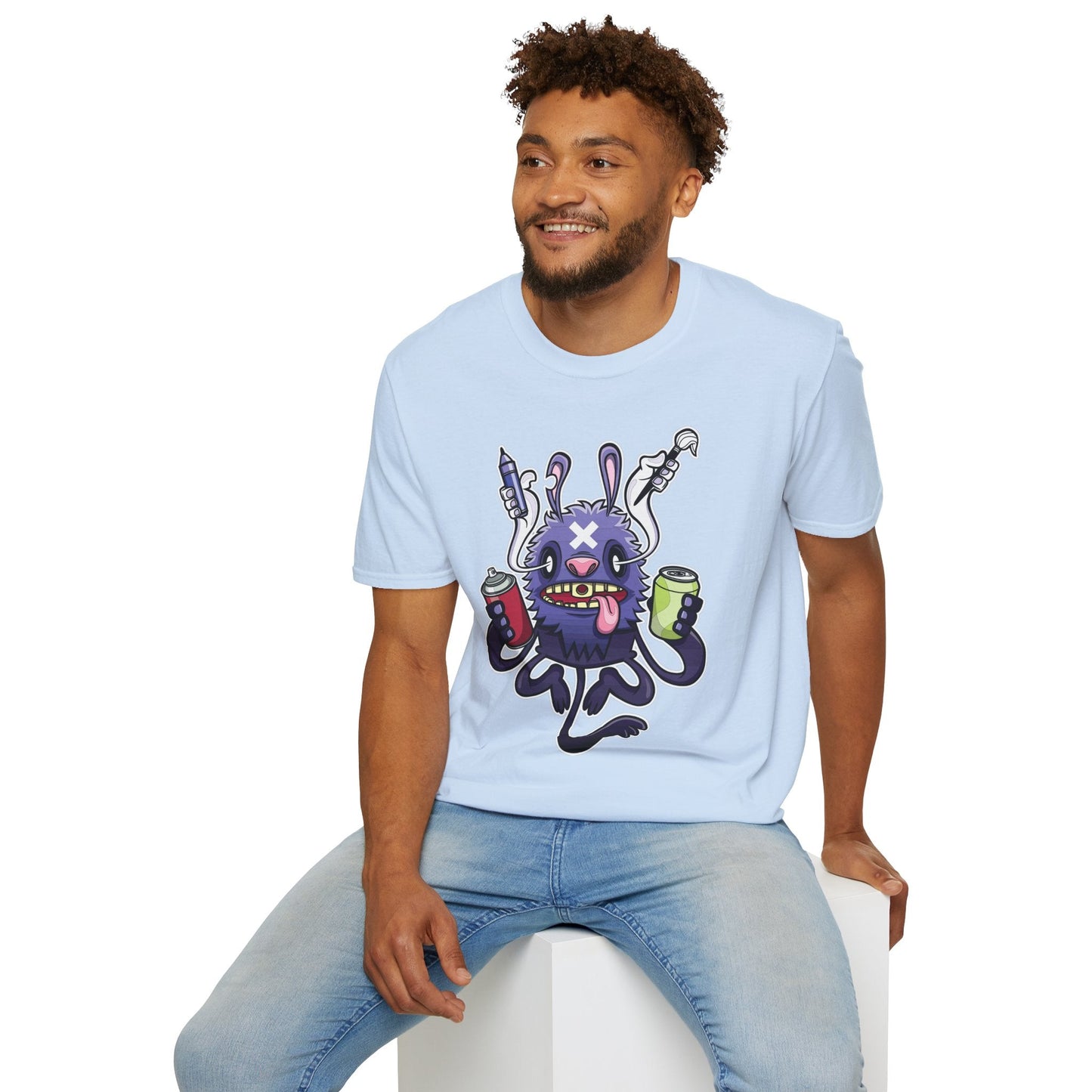 Cartoon T Shirt Animation T Shirt Funny Tee Shirt Unisex Softstyle Gildan 64000 Art Design