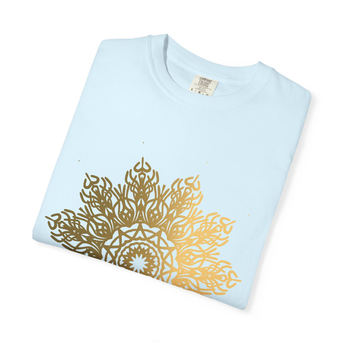 Unisex Garment Dyed Cotton T-Shirt with Mandala Graphic Design