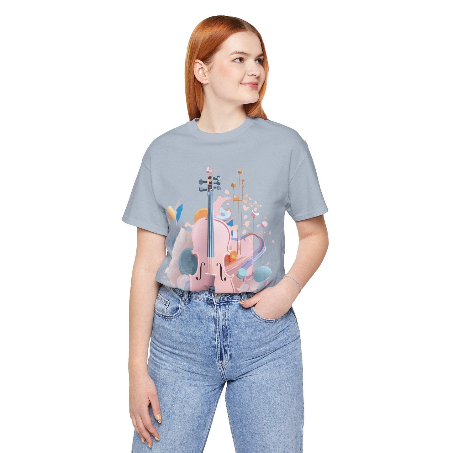 Music Graphic Unisex 100 Cotton Vintage Art with Musical Elements Tee 16
