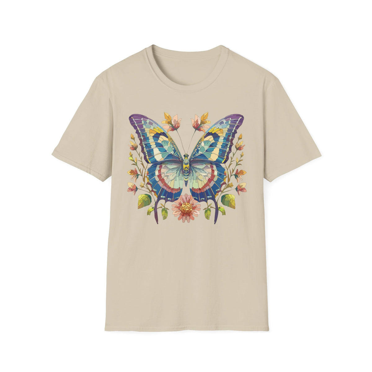 Colorful Watercolor Butterfly T-Shirt | Floral Wings Boho Nature Graphic Tee Unisex 100 Cotton Gildan T-Shirt