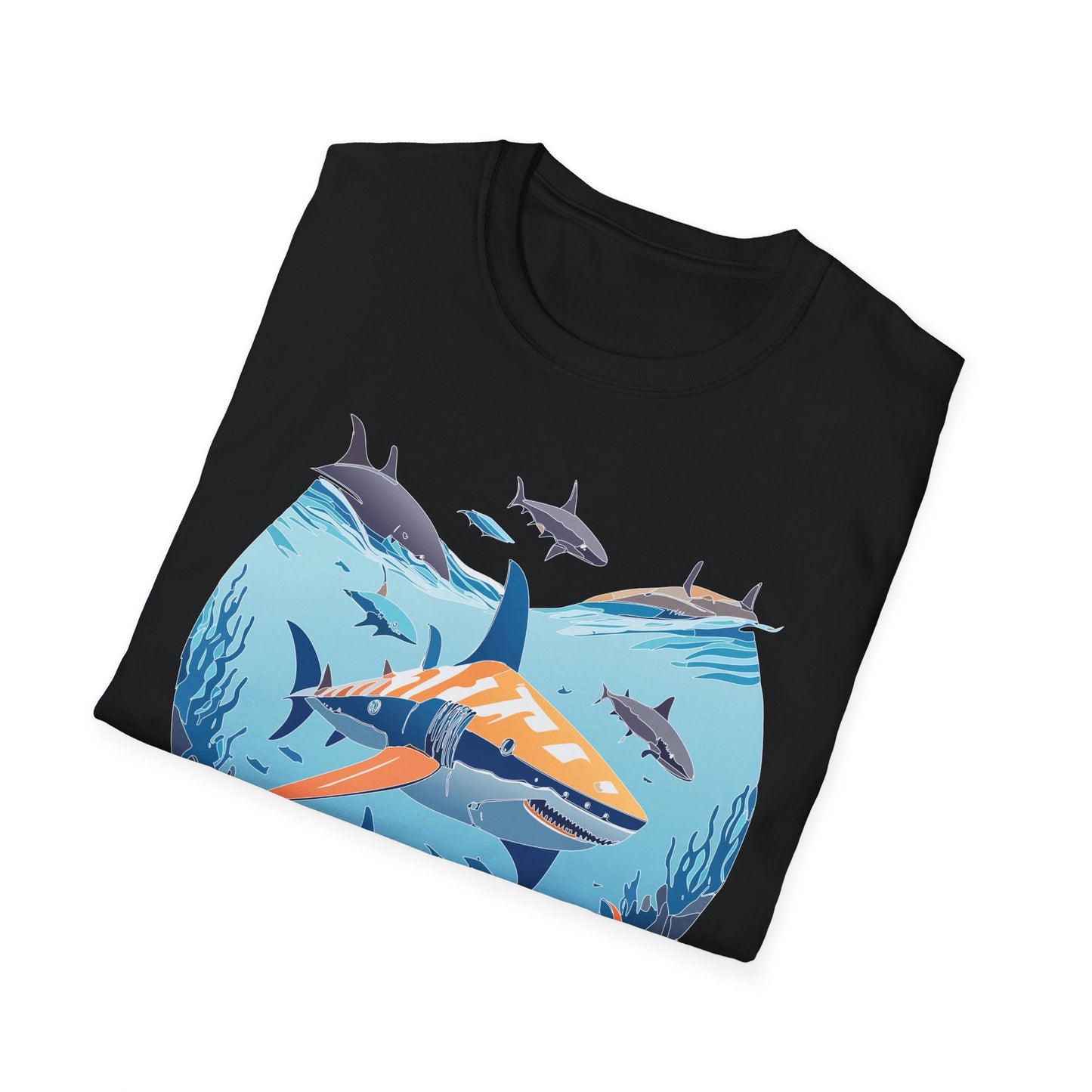 Ocean Tee Shirt Unisex Softstyle Gildan 64000 100 Percent Ring Spun Cotton Breathable U Boat Design