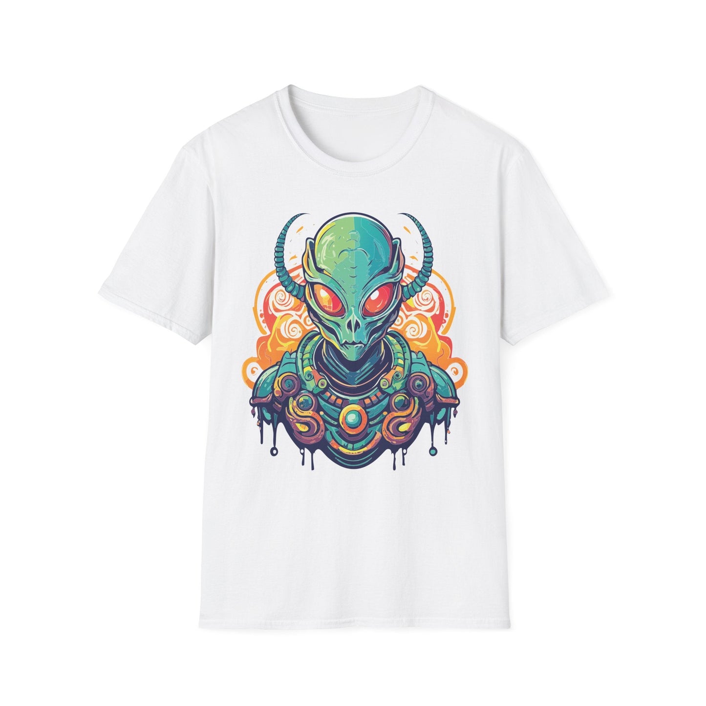 Cosmos Alien T Shirt Unisex Softstyle Cotton Tee With Space Artwork Graphic Design