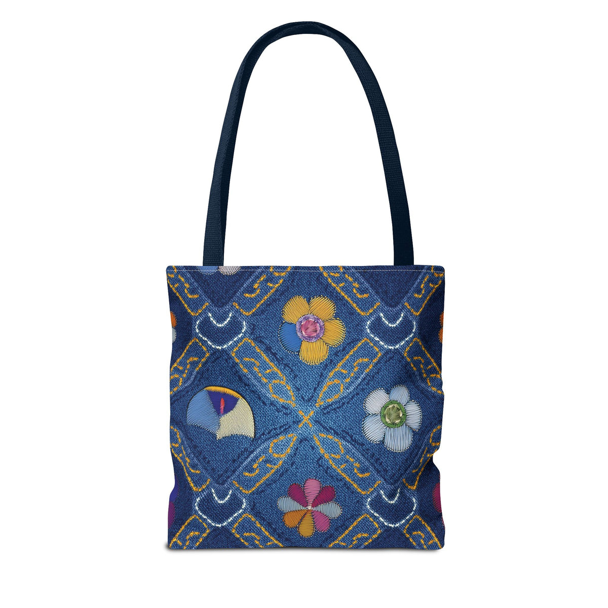Denim Fabric Imitation Print Unisex Canvas Bag Poly Spun 3 Sizes Tote Bag 171