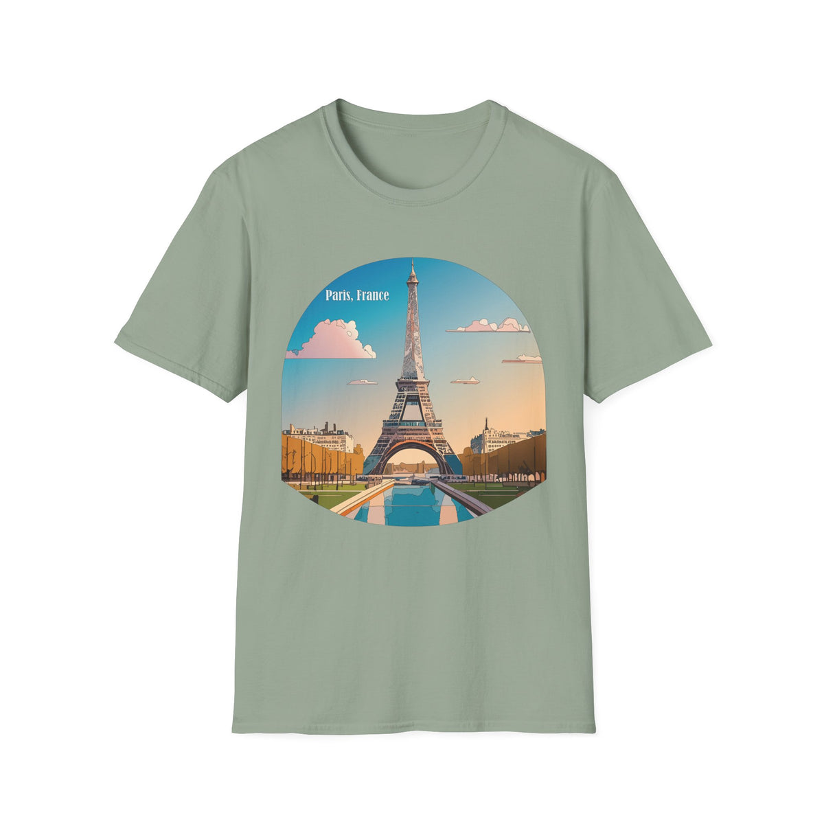 Paris Eiffel Tower Illustration T-Shirt | Paris, France Graphic Tee
