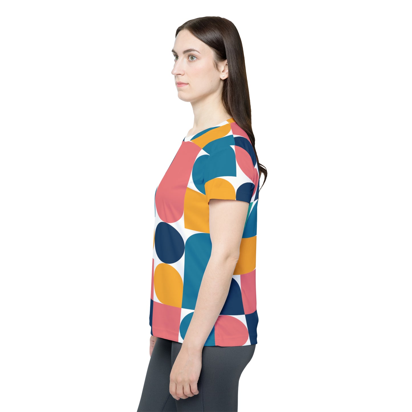 Poly Jersey Tee Shirt with abstract prints