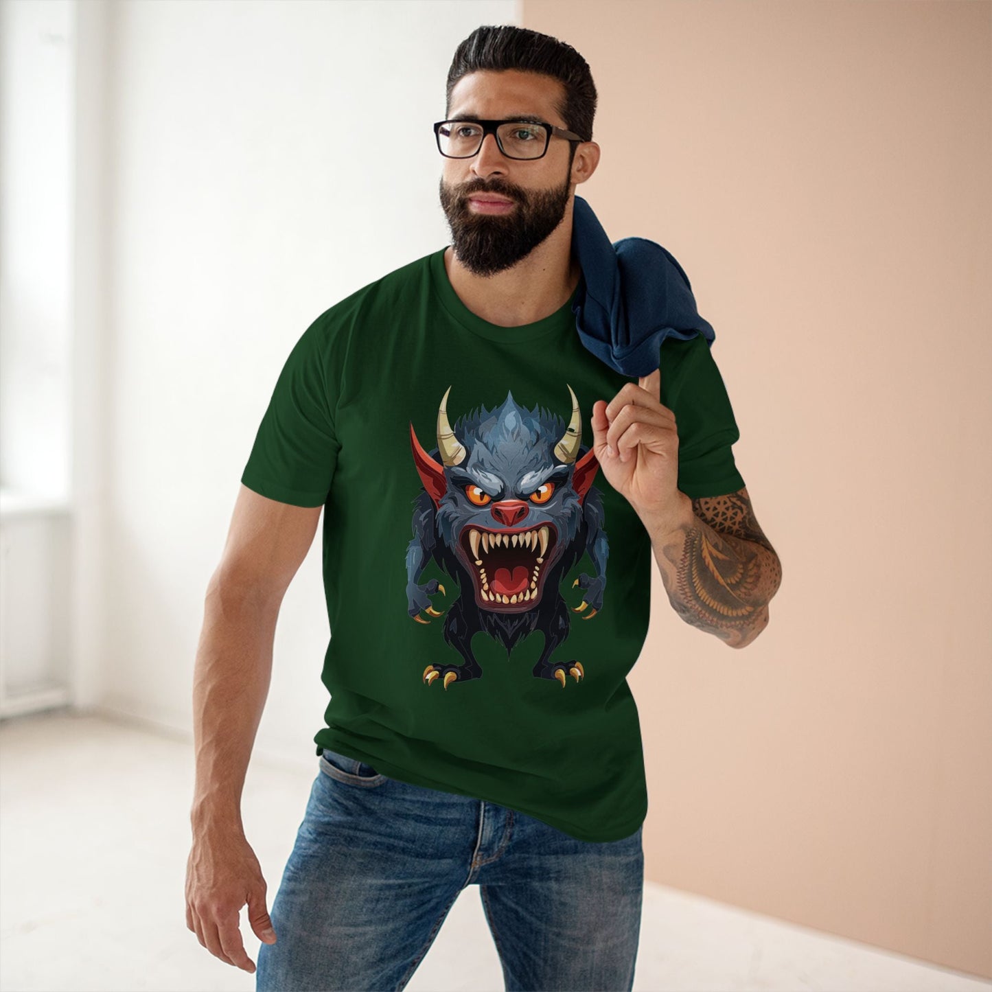 Cartoon Monsters Graphic Unisex 100 Cotton Staple Tee 10