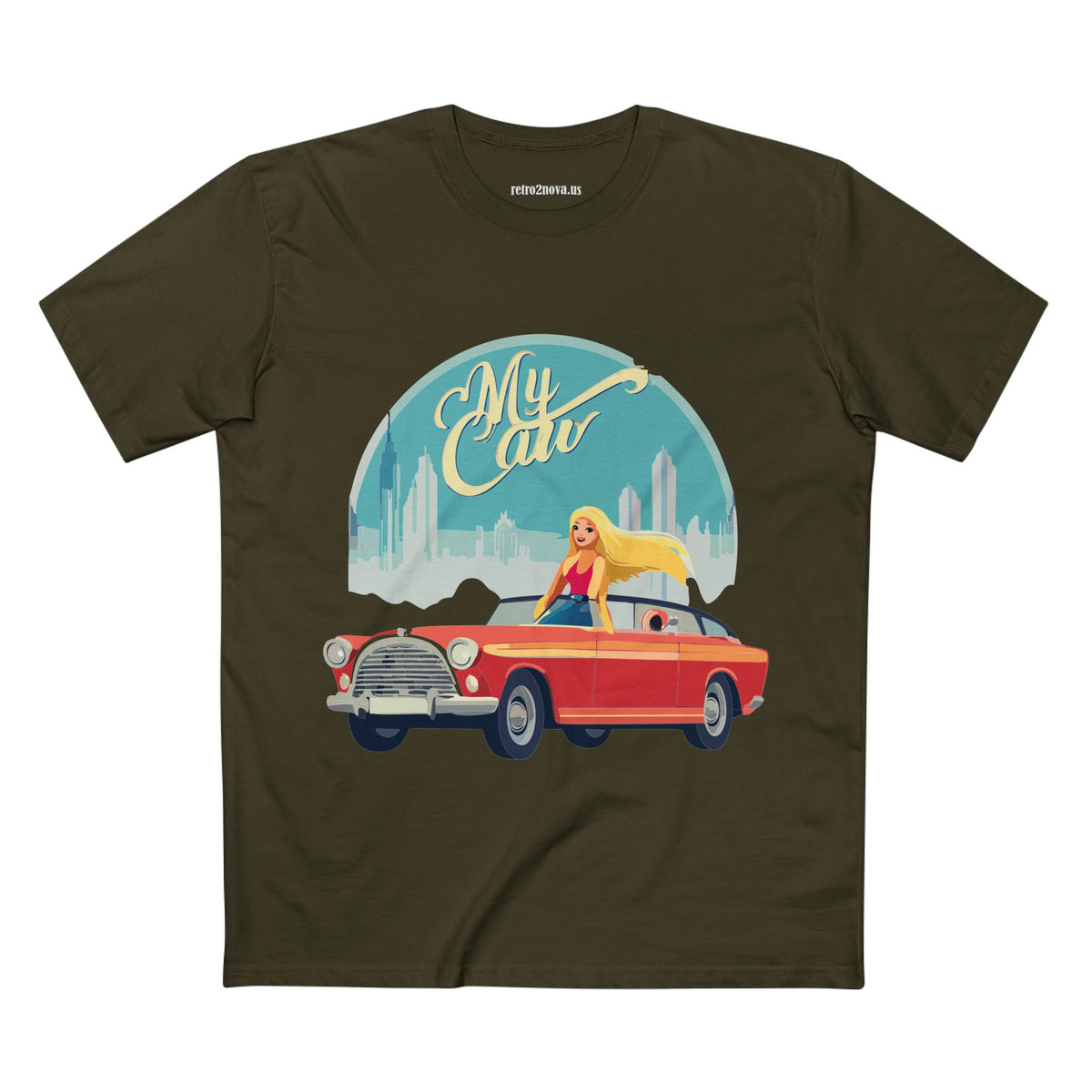 Retro Car Vintage Graphic Tee Staple Unisex 100 Cotton Tee Shirt - RC-13
