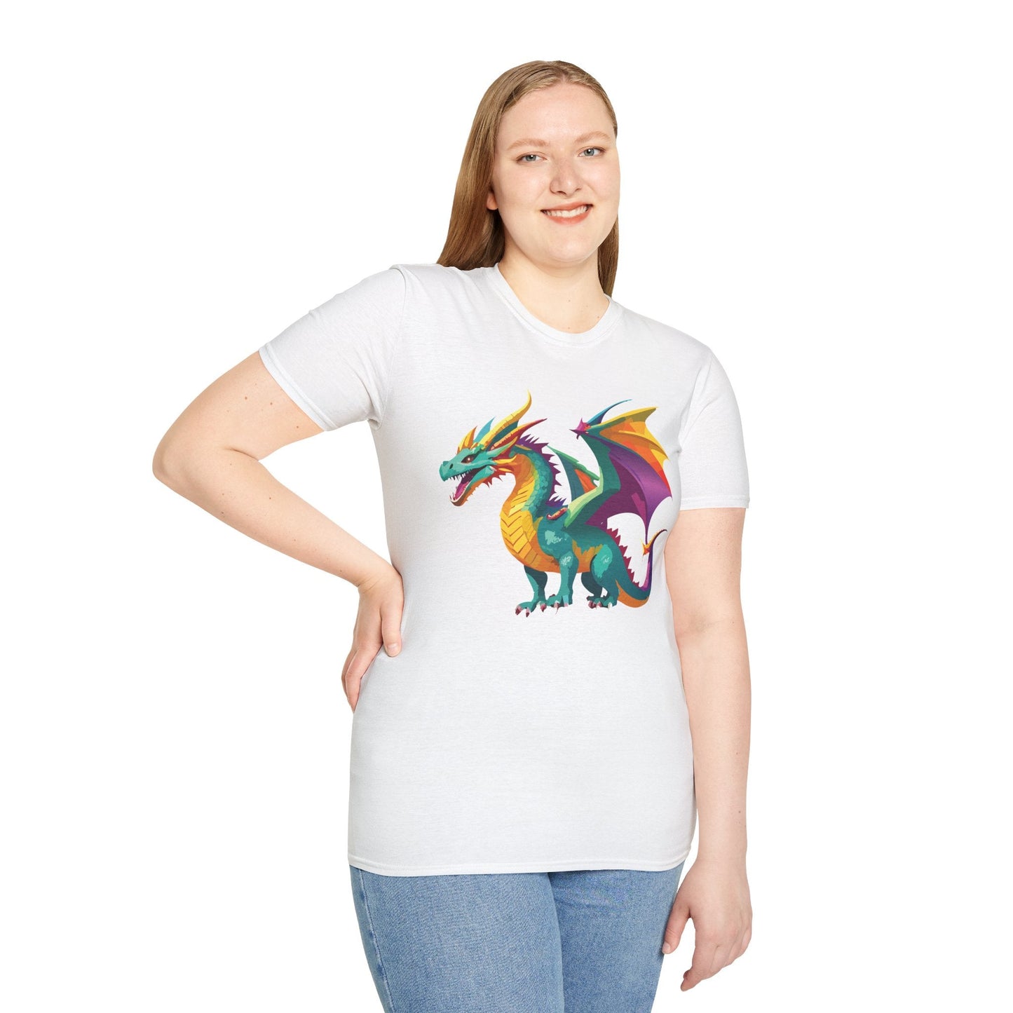 Dragon T Shirt Unisex Short Sleeve Art Design Gildan Softstyle Cotton Tee For Animal Lovers