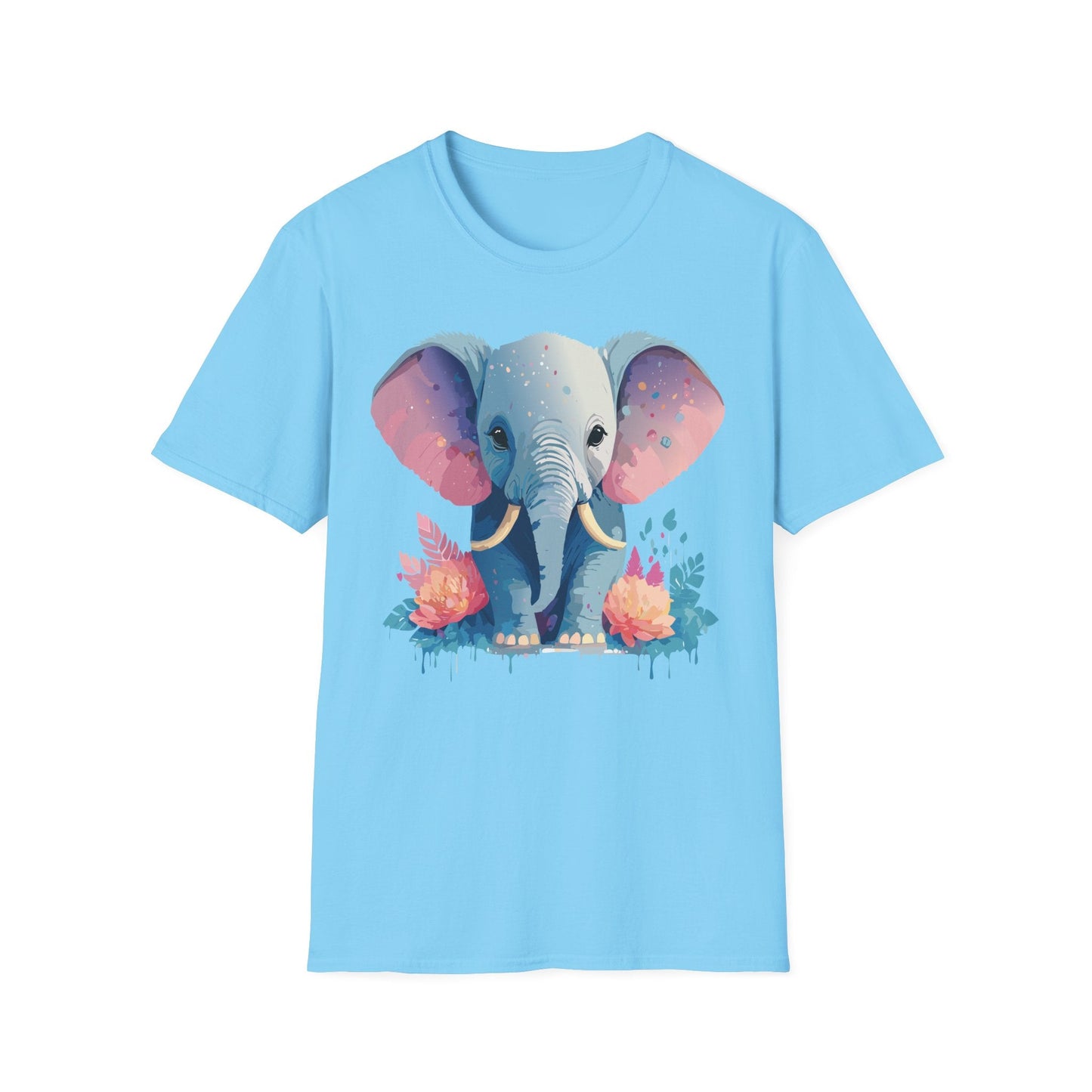 Elephant T Shirt For Adults Unisex Gildan Softstyle 64000 100 Percent Ring Spun Cotton Tee