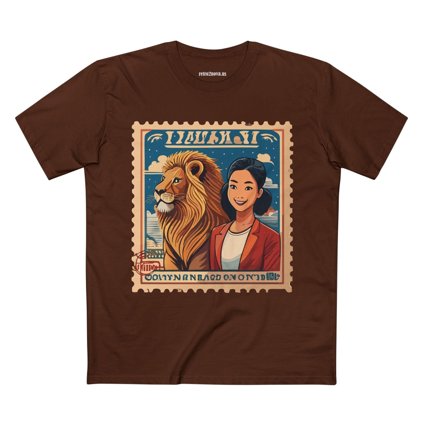 Postage Stamp Shirt PS32 Unisex Premium Cotton Tee With Original Art Design Retro2Nova