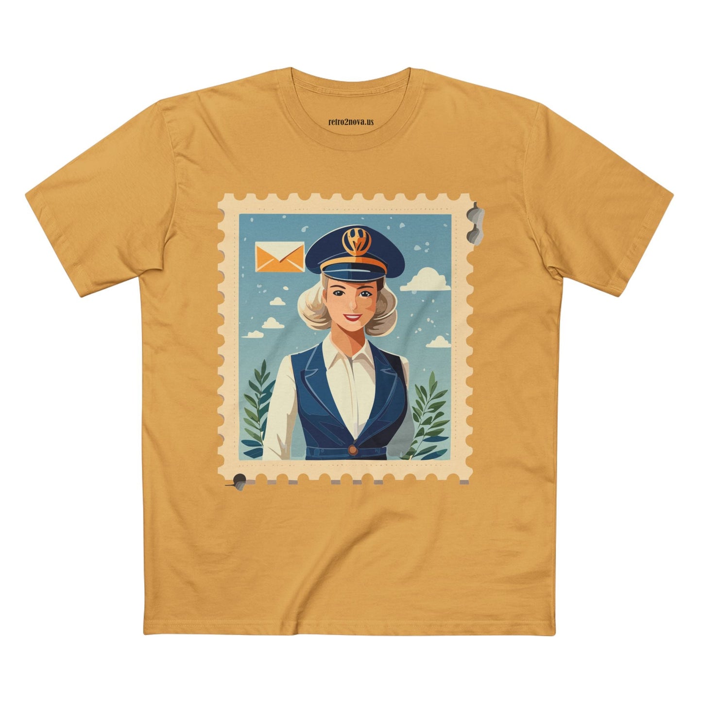 Stamp Shirt Postage Stamp Tee Unisex Premium Cotton Original Art Design Retro2Nova