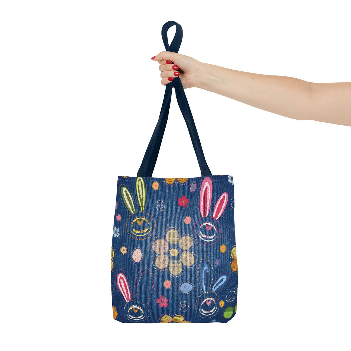 Easter Graphic Design Denim Fabric Imitation Print Unisex Canvas Bag Poly Spun 3 Sizes Tote Bag 204-9