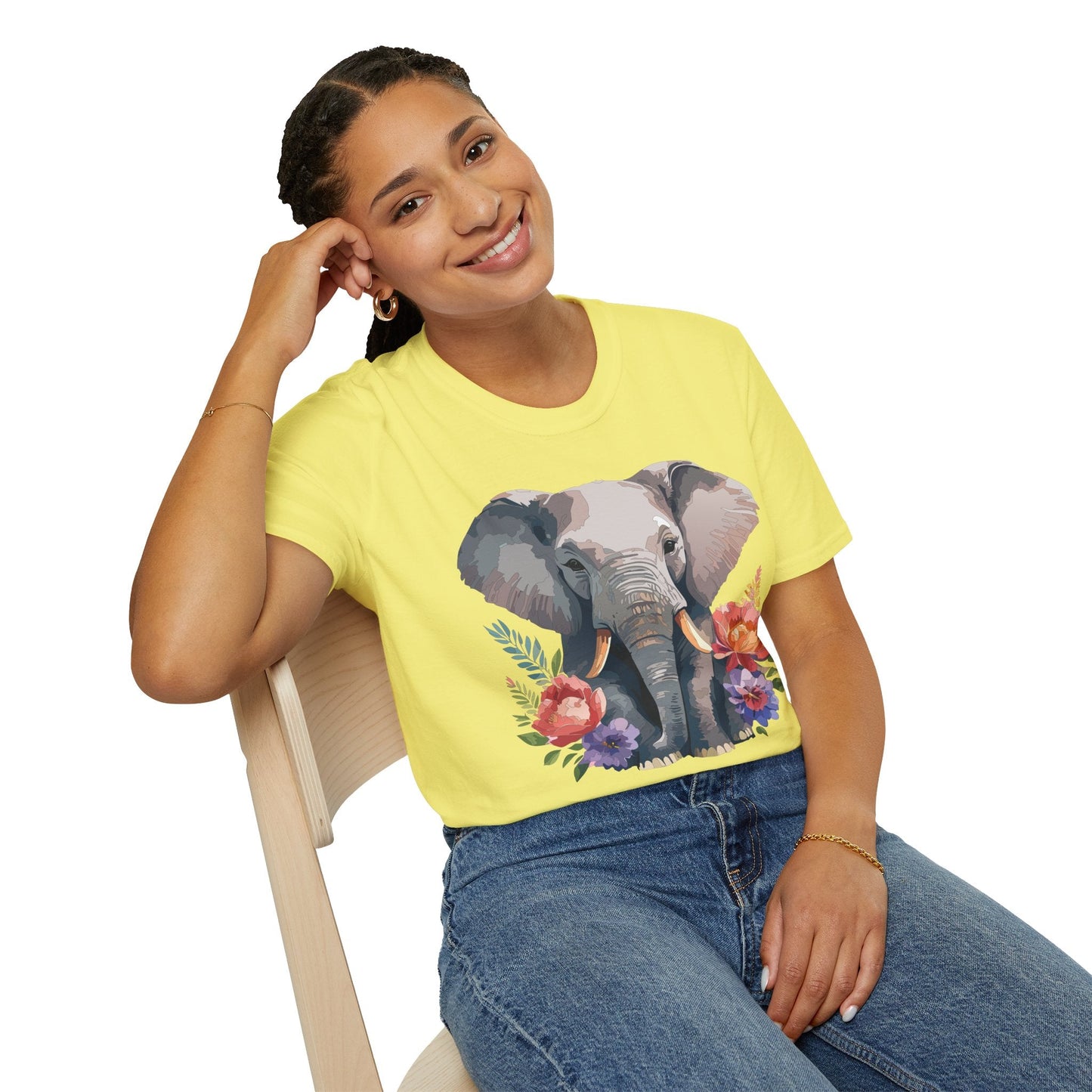 Elephant T Shirt Unisex Gildan Softstyle 64000 100 Percent Ring Spun Cotton Casual Tee