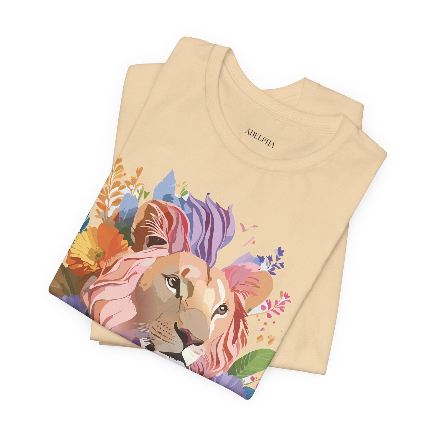 Lion Graphic Tee Unisex Short Sleeve Art Design From Adelpha Premium Vintage Inspired Tee
