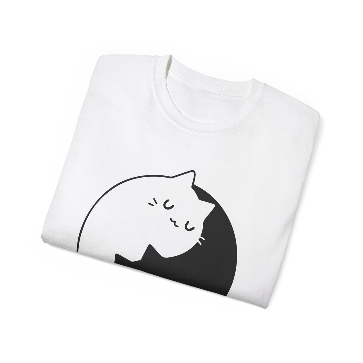 Yin Yang Cats T-Shirt | Black White Cat Illustration, Cute Kittens Tee