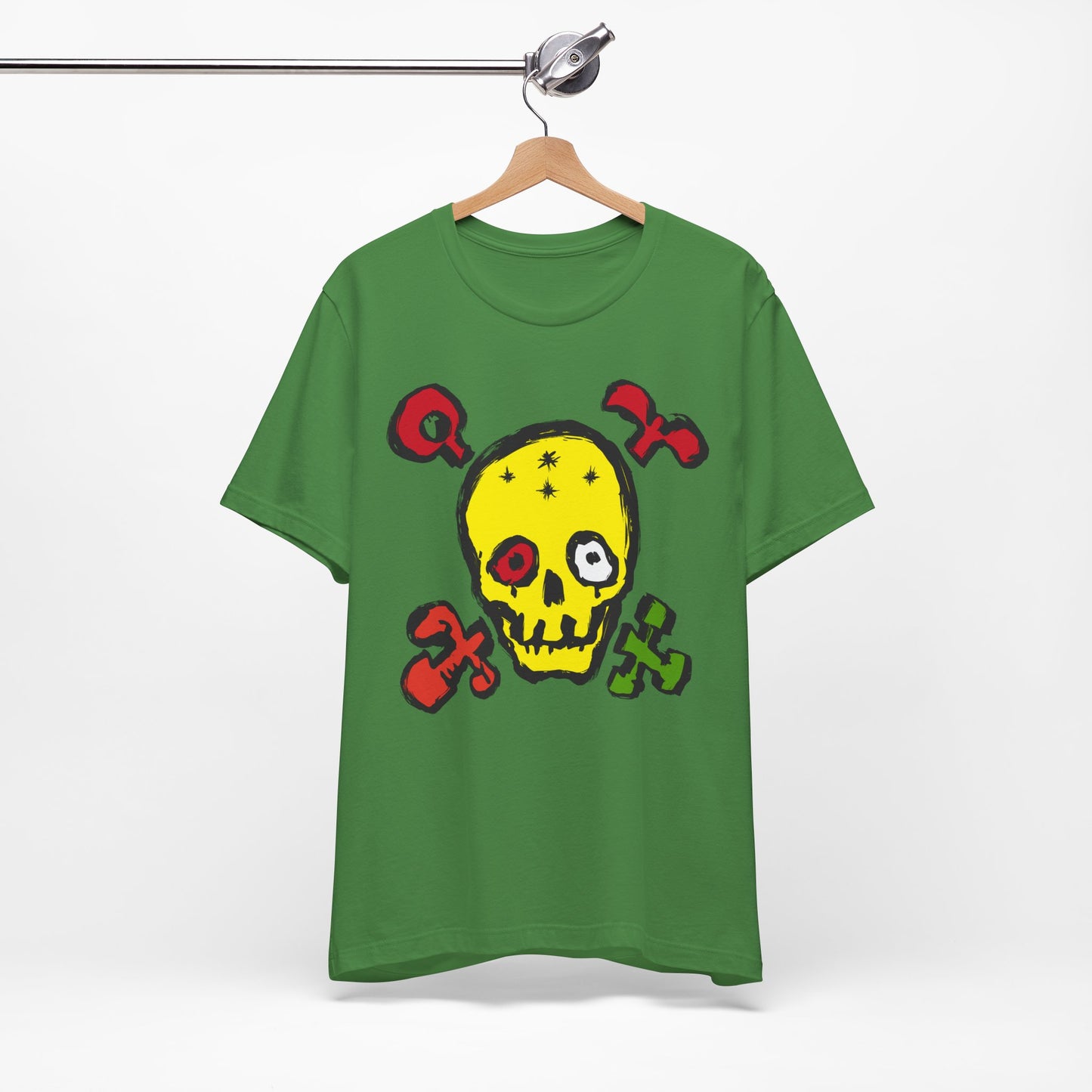 Yellow Skull Graphic Design Tee, Skull Shirt, Vintage Tees, Art Design T-Shirt, Vintage Graphic Tee, Art Shirts with Skulls