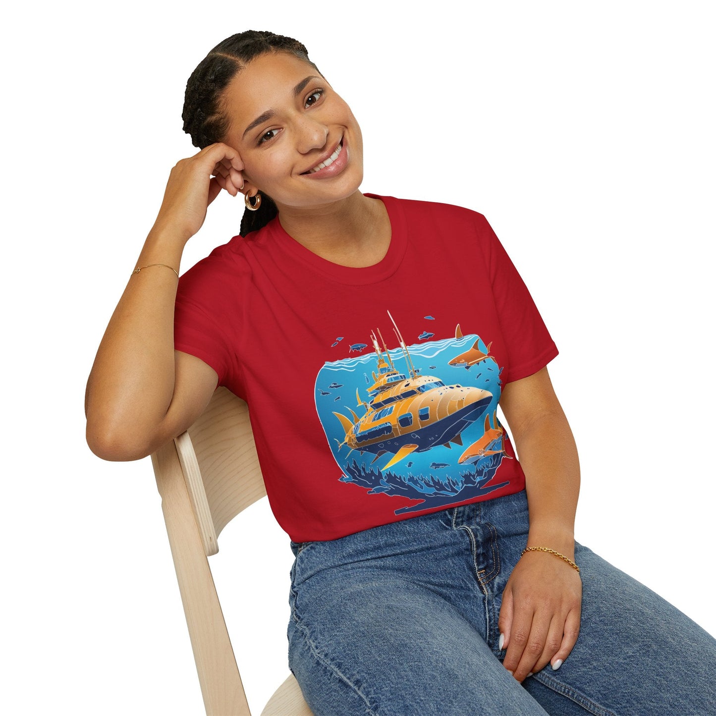 Ocean Graphic Unisex Softstyle Cotton Tee 11
